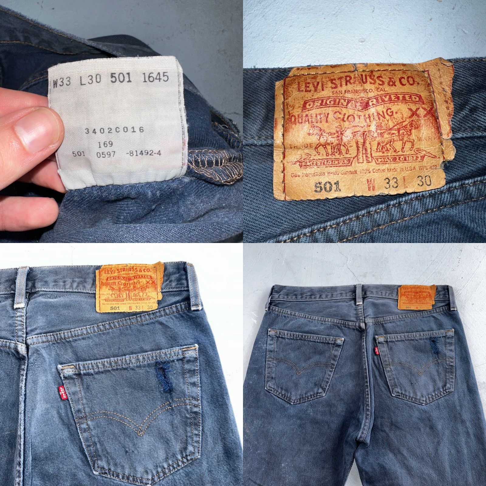 Levi's VINTAGE Levi's 501 Jeans USA 90s Straight Leg Blue 33x30 Regular Mens Authentic Denim Sustainable Comfort Size US 33 - 10 Thumbnail