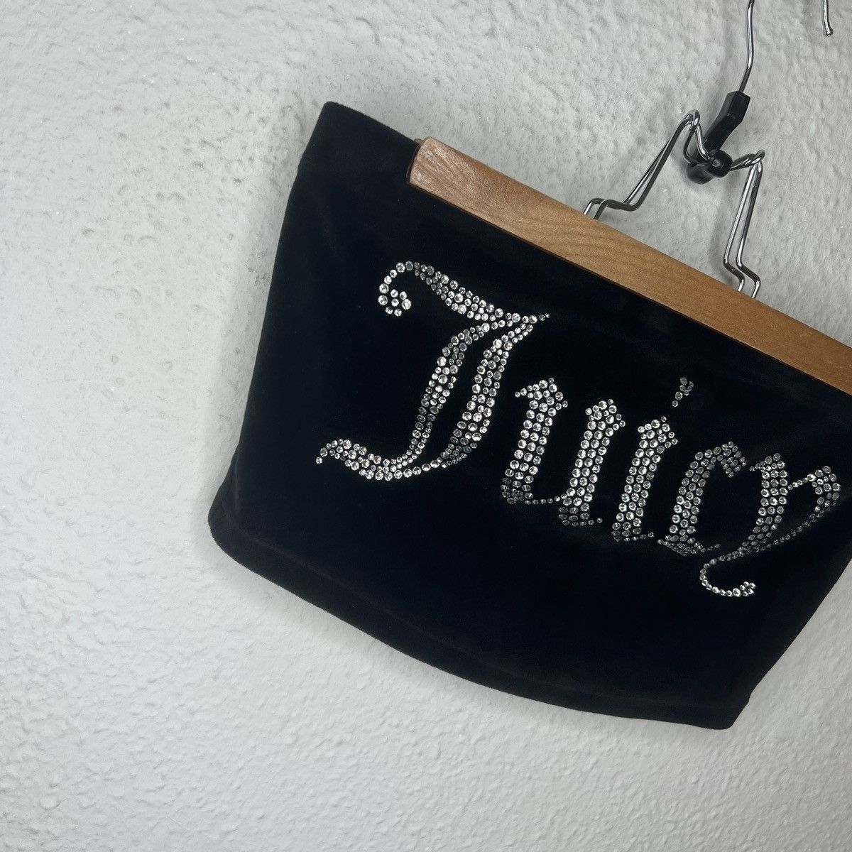 Juicy Couture JUICY COUTURE Cropped Tank In Hot Black Rhine Stone Big Logo Size XS / US 0-2 / IT 36-38 - 3 Thumbnail
