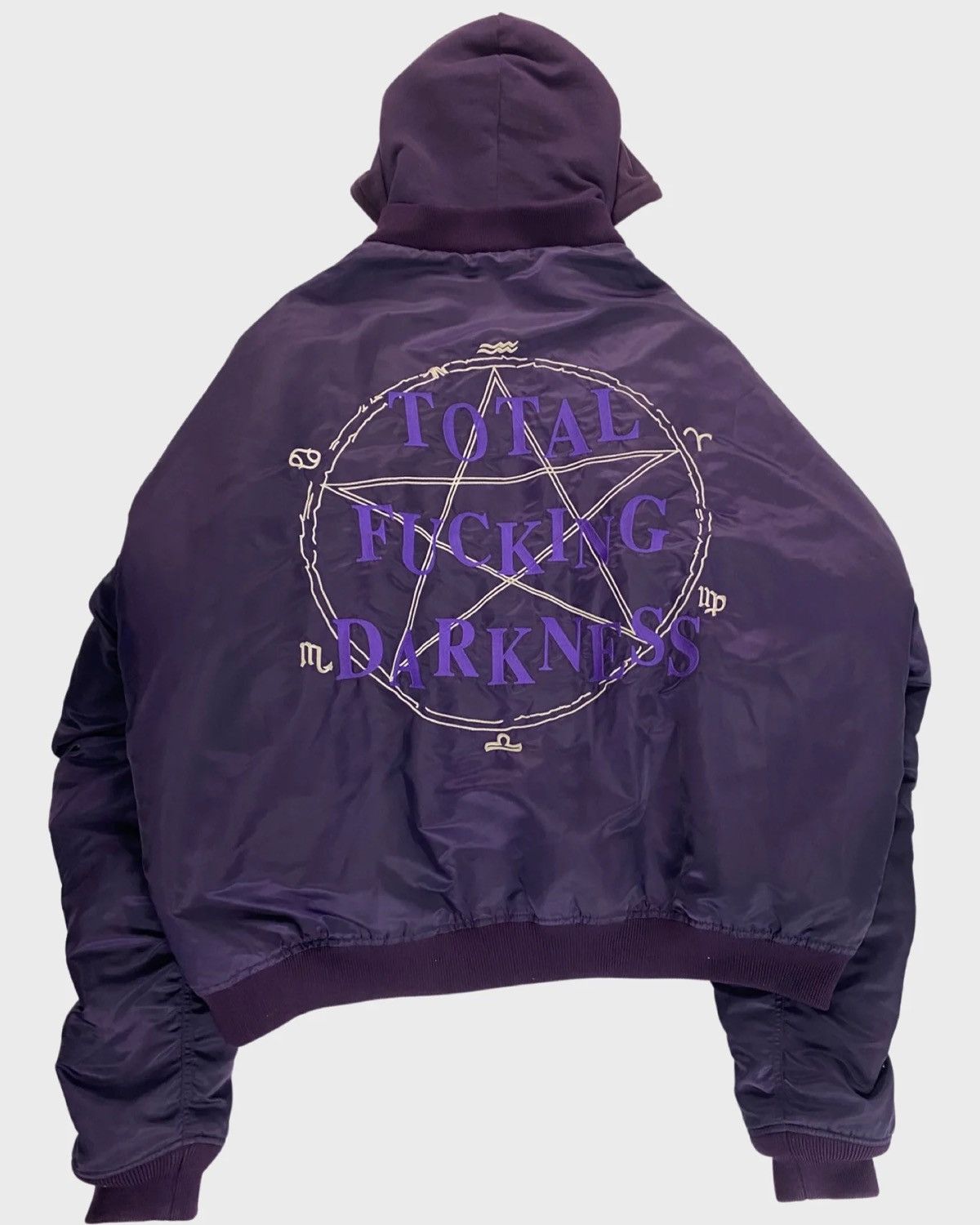 Pre-owned Vetements Aw16 Tfd Total Fucking Darkness Runwaybomberjacket In Purple