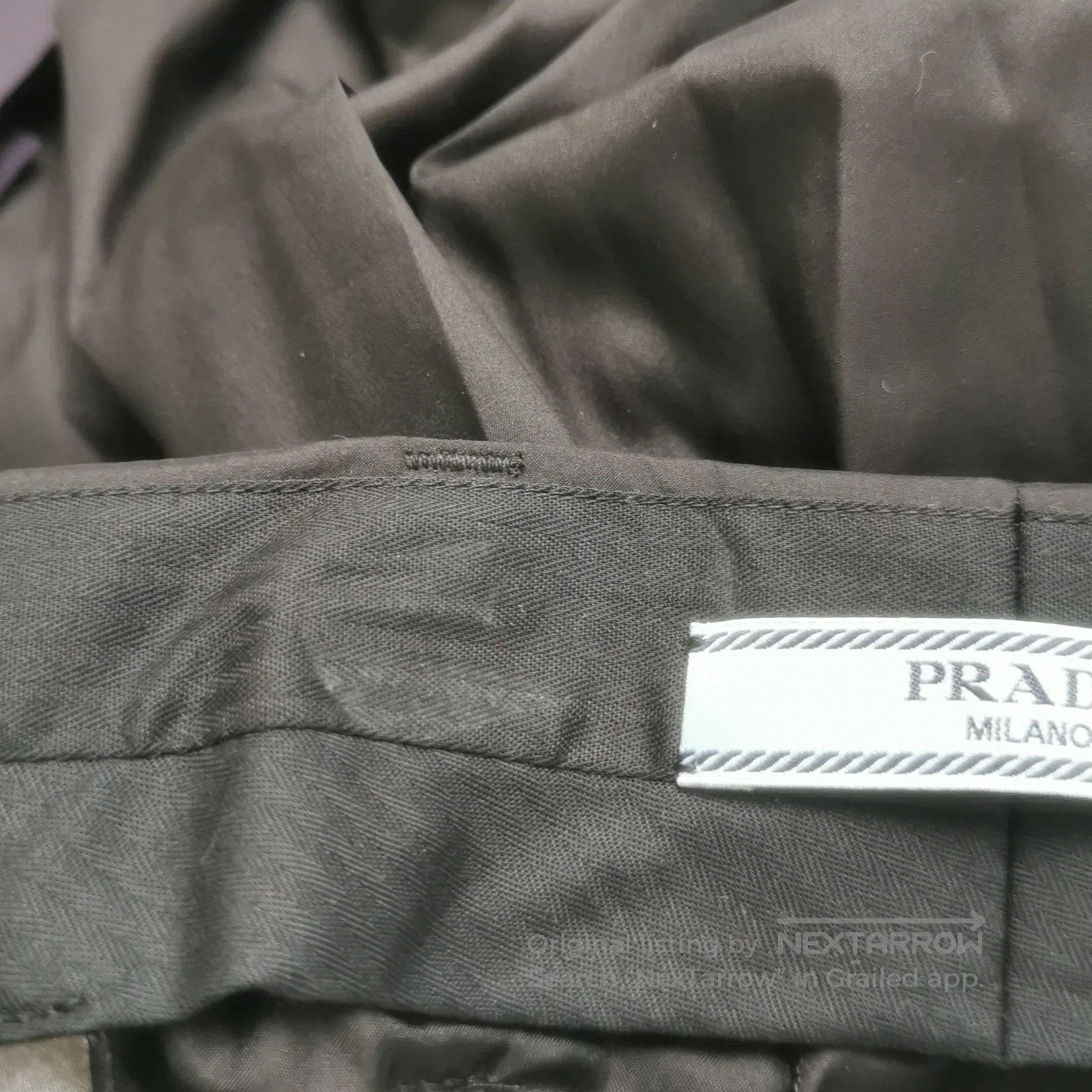 Prada Prada Solid Black Silk Triangle Logo Trousers . Size 35" - 9 Thumbnail