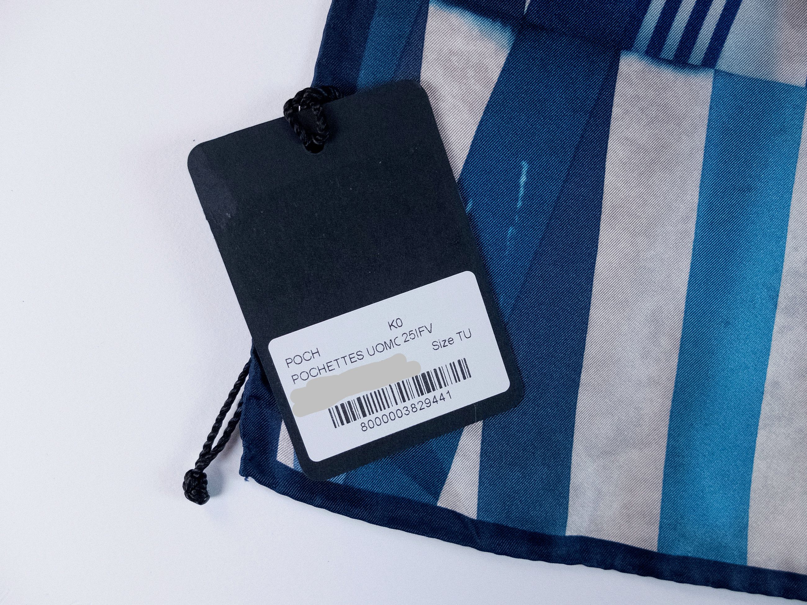 Kiton KITON Napoli blue gray geometric print silk pocket square q Size ONE SIZE - 3 Thumbnail