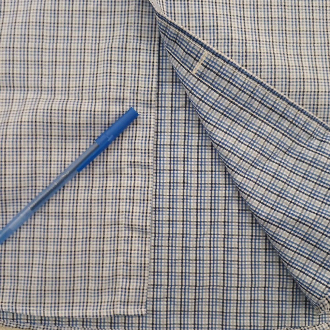 Michael Kors Michael Kors Shirt Mens 17.5 Blue Plaid Long Sleeve Button-Up Cotton Regular Mens Boys? Size US XXL / EU 58 / 5 - 5 Thumbnail