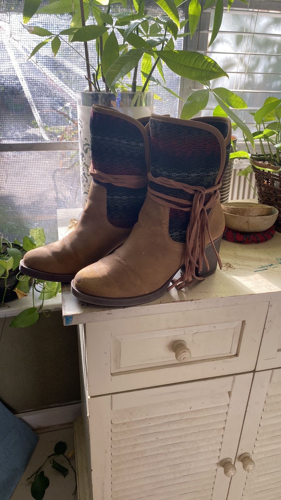 Sugar Sugar Holly Brown Faux Leather Western Southwest Boho Size US 5.5 / IT 35.5 - 1 Thumbnail