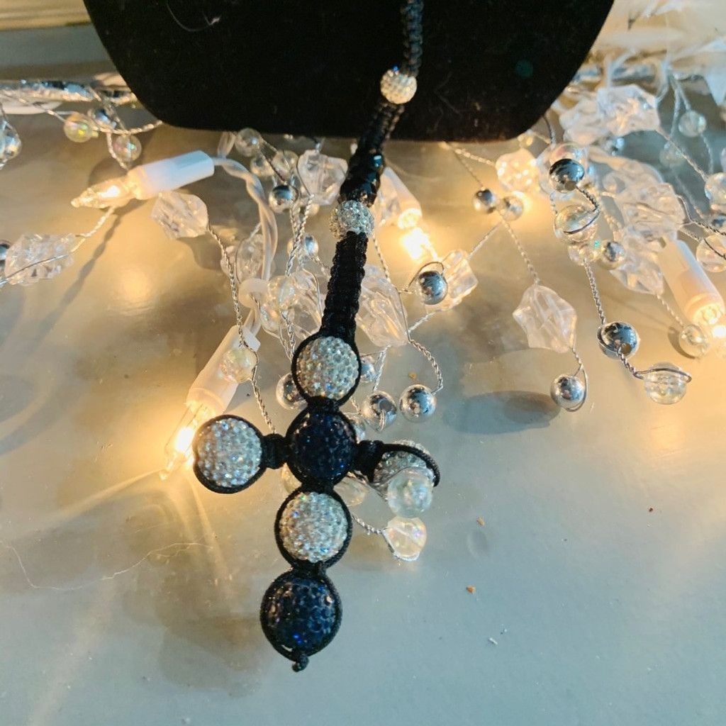 Other Black Beads Rosary with Cross Size ONE SIZE - 2 Thumbnail