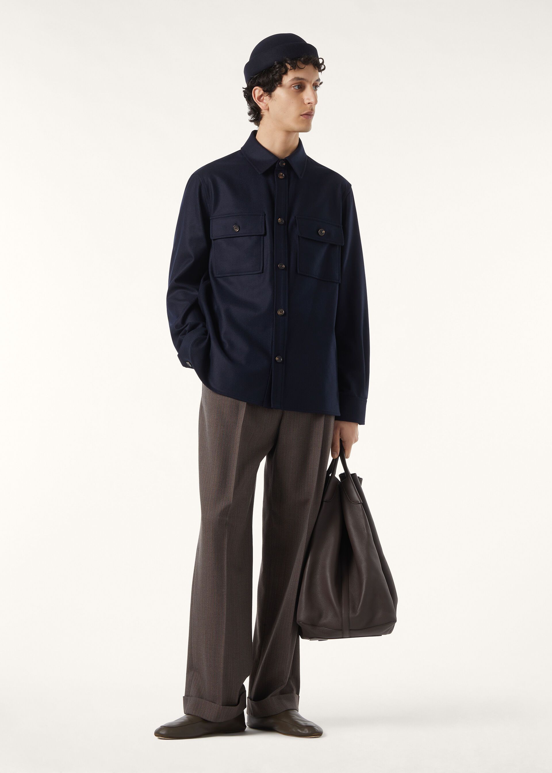 Loro Piana os11x0326 FAQ1848 Jim Overshirt in China Blue Size US M / EU 48-50 / 2 - 2 Thumbnail