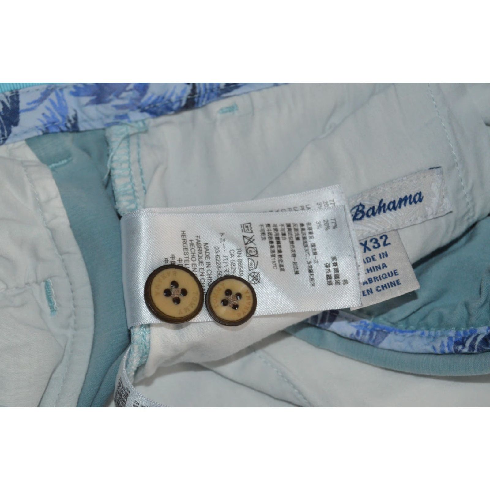 Tommy Bahama Tommy Bahama Pants Men's Chino Regular 33 Blue Beach Marlin Logo Flat Front Patch Pockets Casual Cotton Blend Size US 33 - 8 Thumbnail
