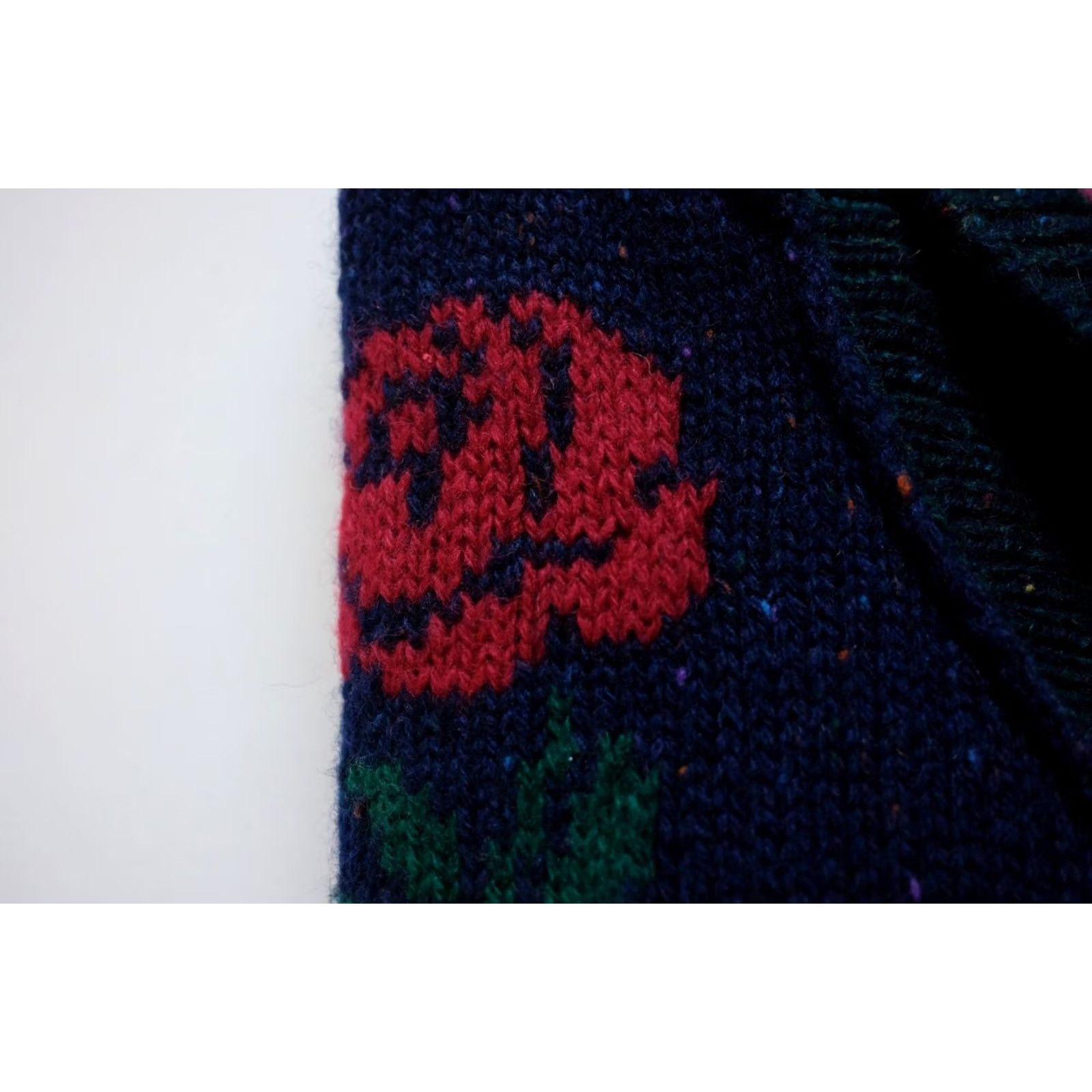 Vintage VINTAGE Susan Bristol Cardigan Sweater 100% Wool Floral Rose Patch Work Blue SZ M Womens 90s Size M / US 6-8 / IT 42-44 - 6 Thumbnail