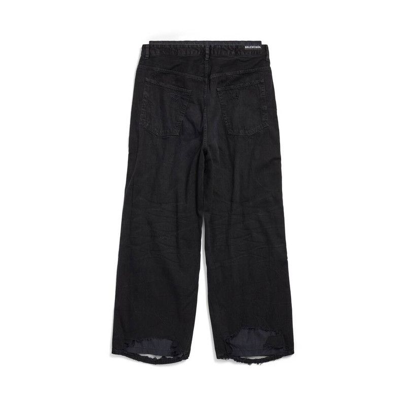 Balenciaga o1w1db10526 Patchwork Pyjama Pants in Black Size US 32 / EU 48 - 2 Thumbnail
