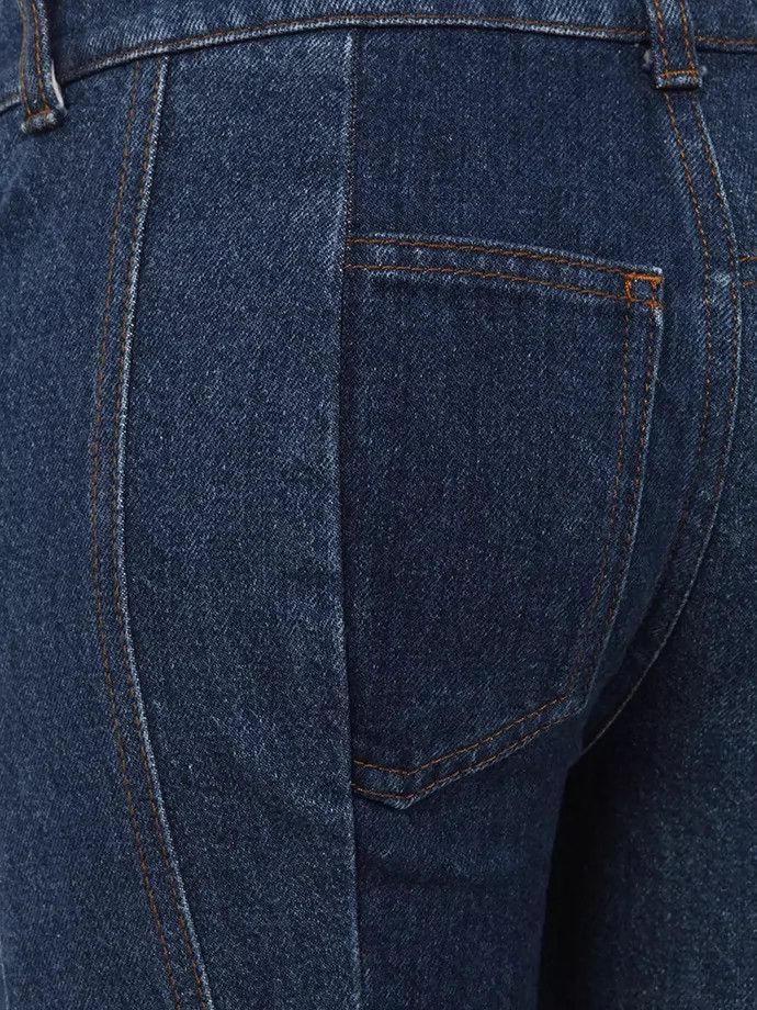 Alexander Mcqueen Denim stitched flared trousers