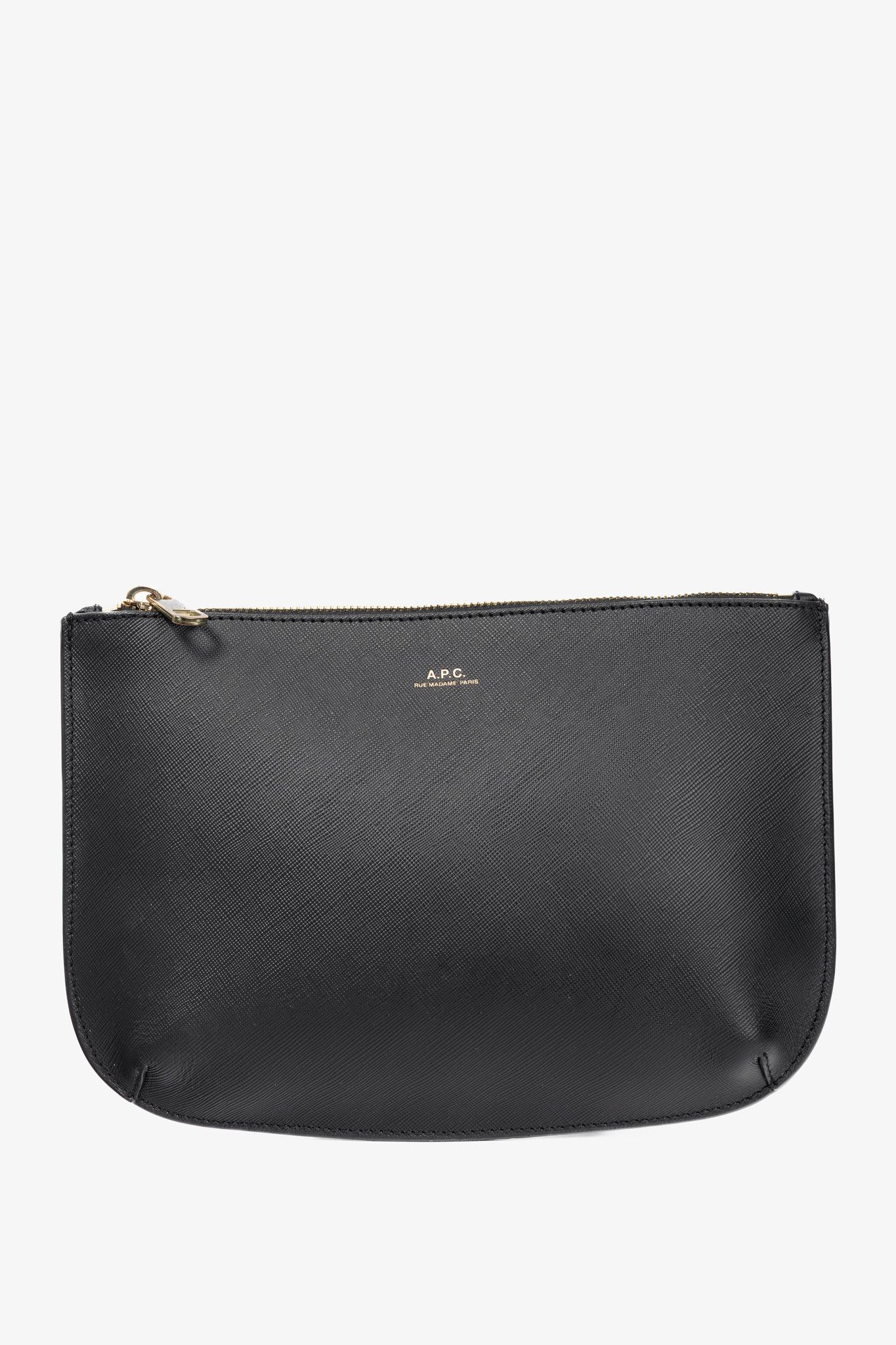 A.P.C. A.P.C. Sarah Black Saffiano Leather Clutch Size ONE SIZE - 1 Thumbnail