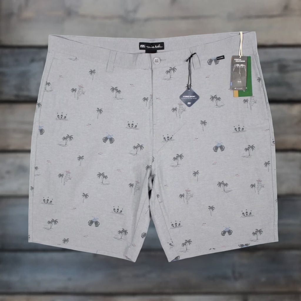 TravisMathew Travis Mathew Men's Straight Short Golf Shorts Size 42 Heather Sleet Print Gray Size US 42 / EU 58 - 1 Thumbnail