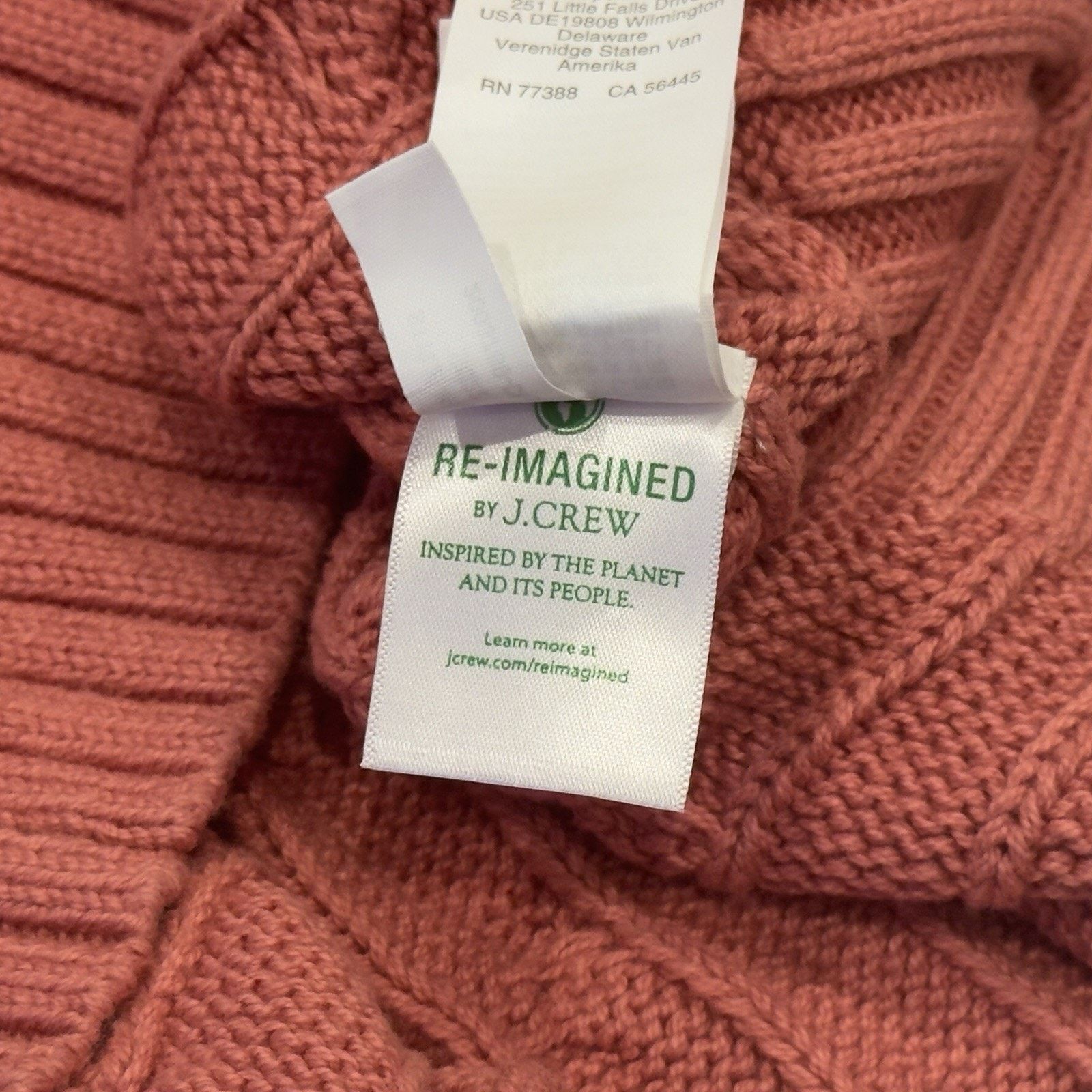 J.Crew J.Crew Tipped Cotton Cable-Knit Sweater in Geranium Size L Size US L / EU 52-54 / 3 - 5 Thumbnail