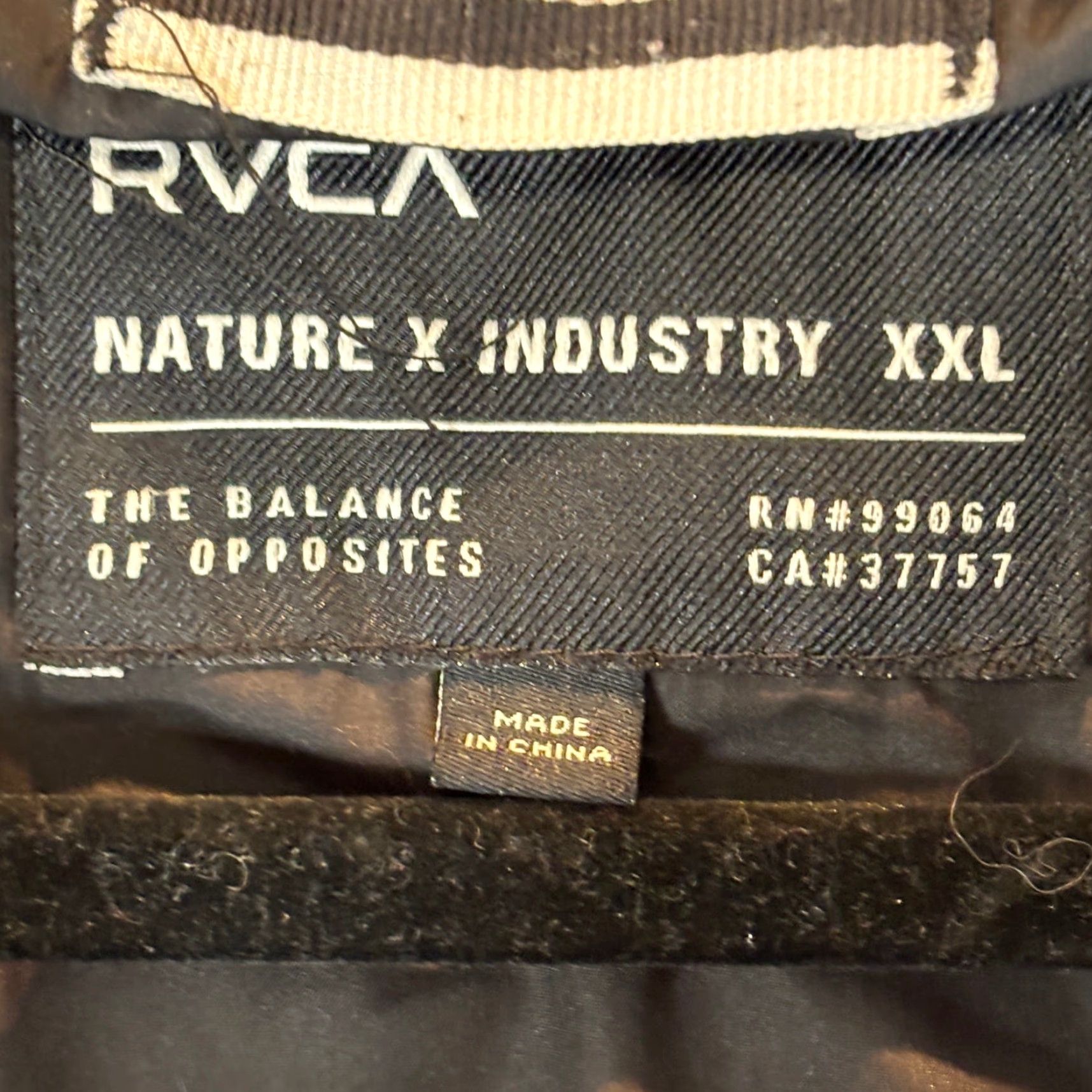 RVCA RVCA Nature x Industry Jacket Mens 2XL Black Hooded Bomber Full Zip Work Outdoor Jacket Mens 2XL Black Hooded Bomber Zip Size US XXL / EU 58 / 5 - 4 Thumbnail
