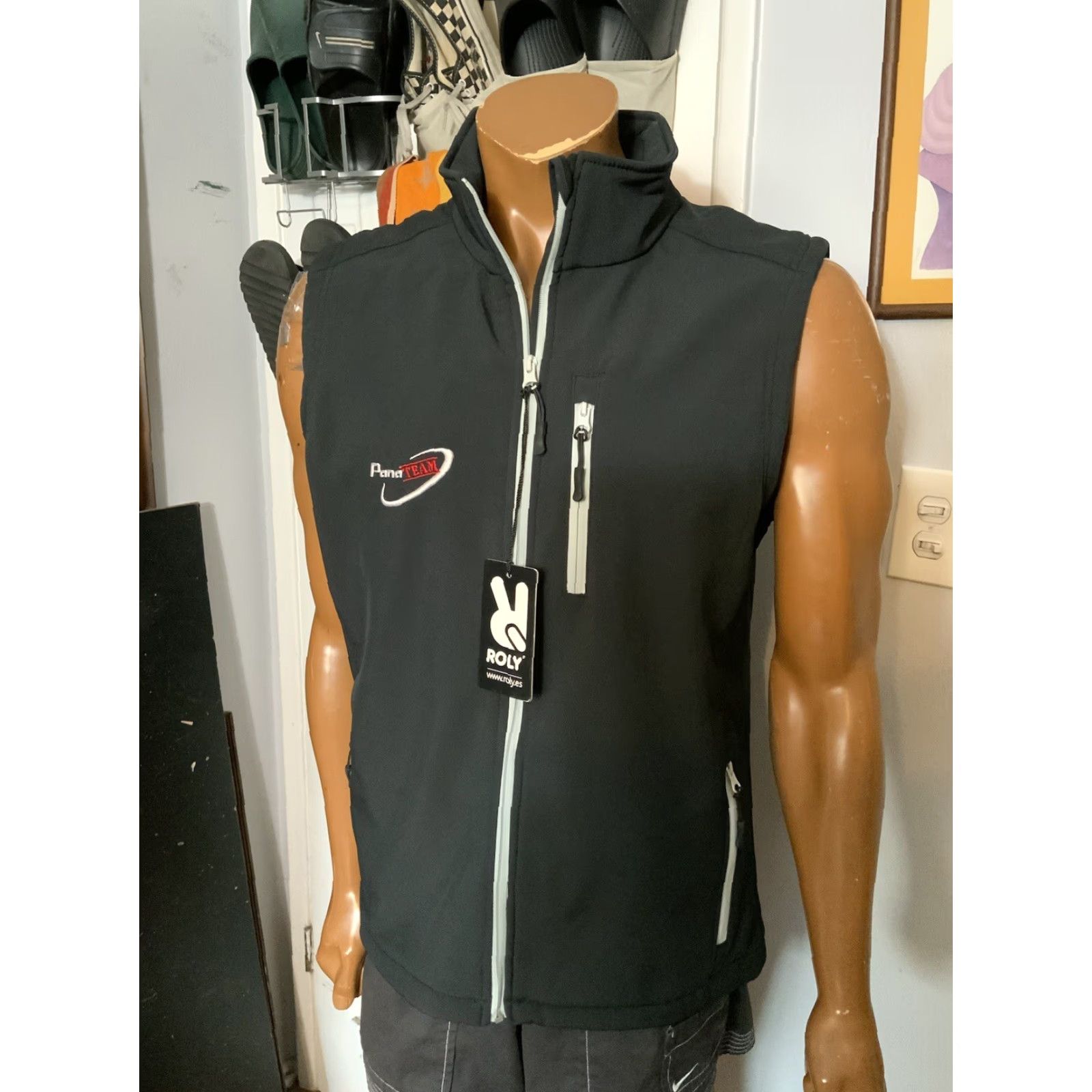 Vintage Panalight Video Production Film Television Softshell Black Zip Vest Jacket XL Sz.XL Men Size US XL / EU 56 / 4 - 6 Thumbnail