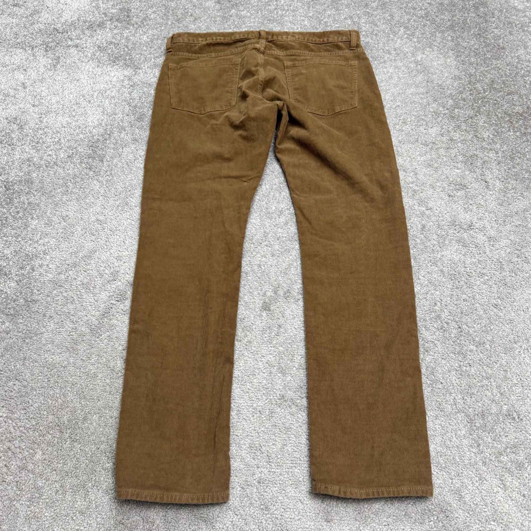 J.Crew J.Crew 484 Corduroy Slim Fit Chino Pants Mens 33x30 Brown Cotton Straight Leg Size US 33 - 2 Thumbnail