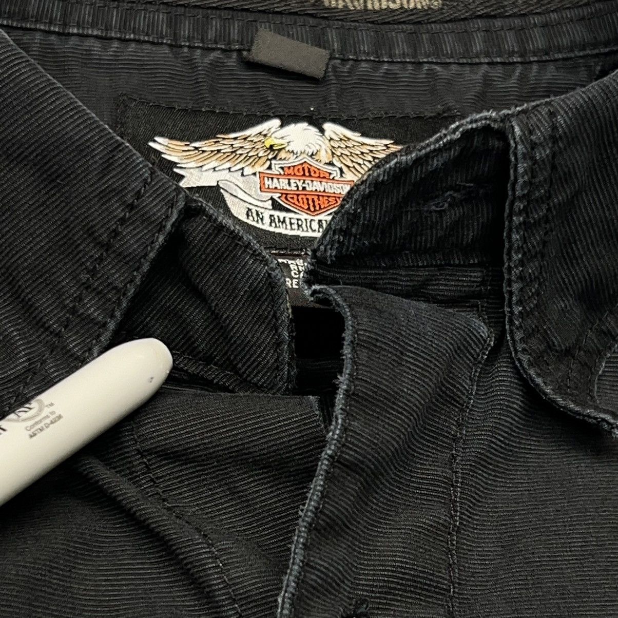Harley Davidson × Vintage Harley Davidson Button Up Shirt Black Embroidered Logo Biker Size US XL / EU 56 / 4 - 7 Thumbnail