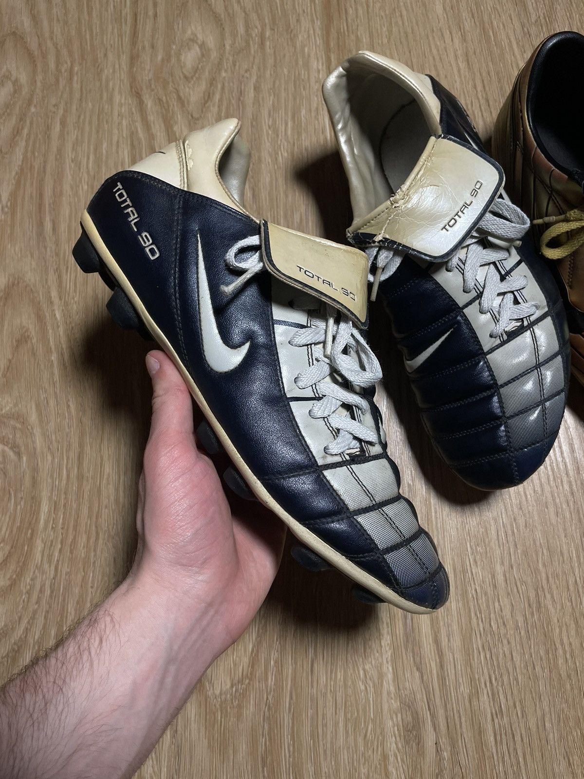 Nike Total 90 Vintage 00S Football Boots Cleats Shoes in Black, Men's (Size 11)