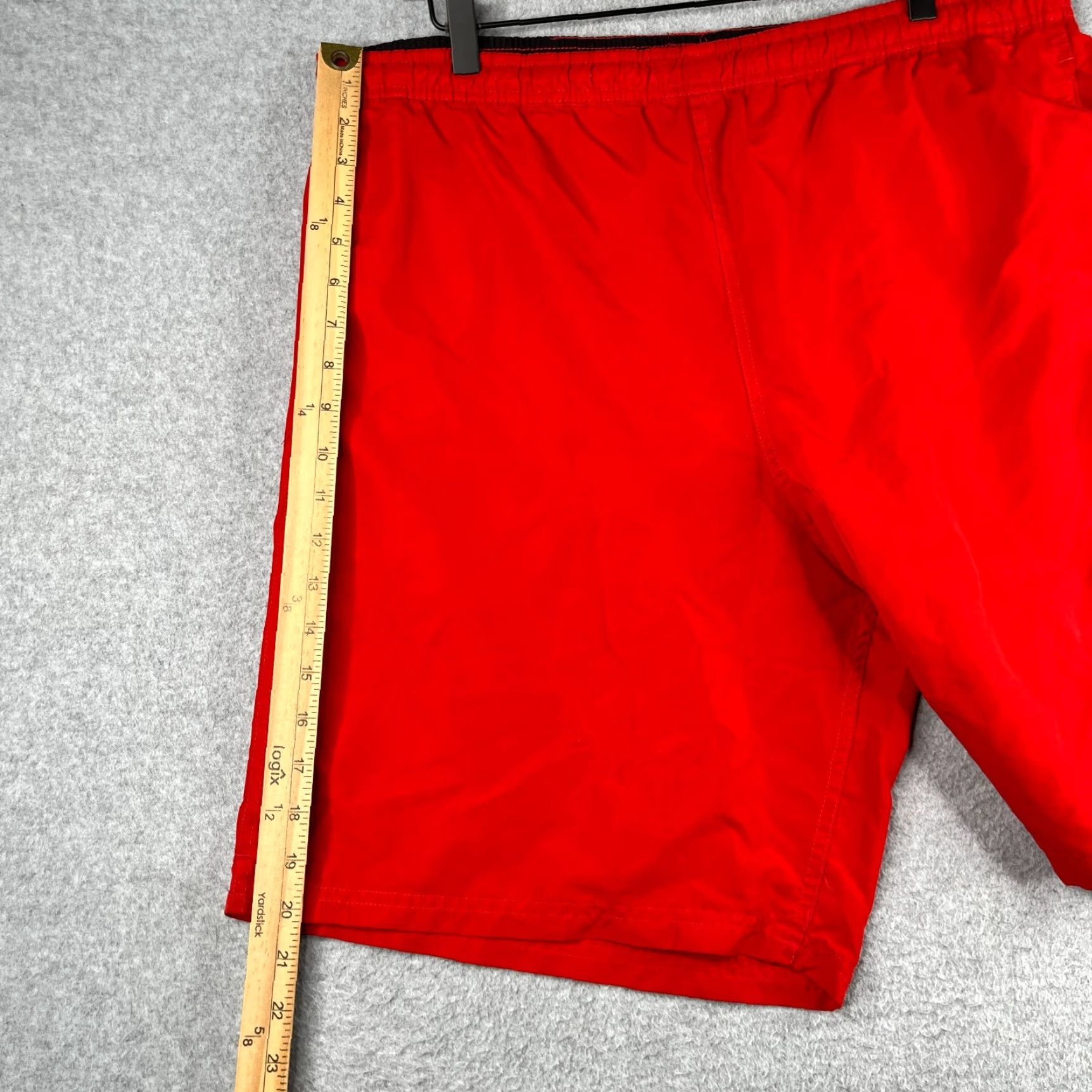 Fubu FUBU Swim Trunks Mens Large Red Solid Pockets Draw String Lined Beach Surfing Size 42R - 5 Thumbnail