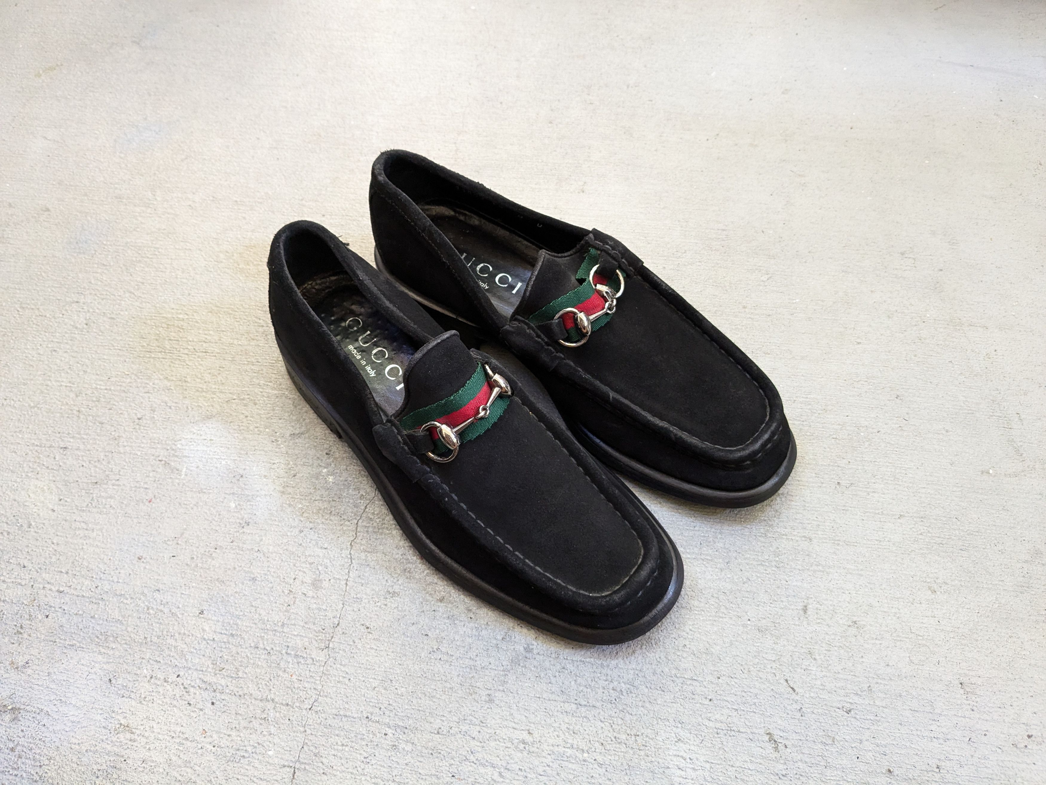 Gucci Horsebit Loafers Black Suede D Web Snafflebit