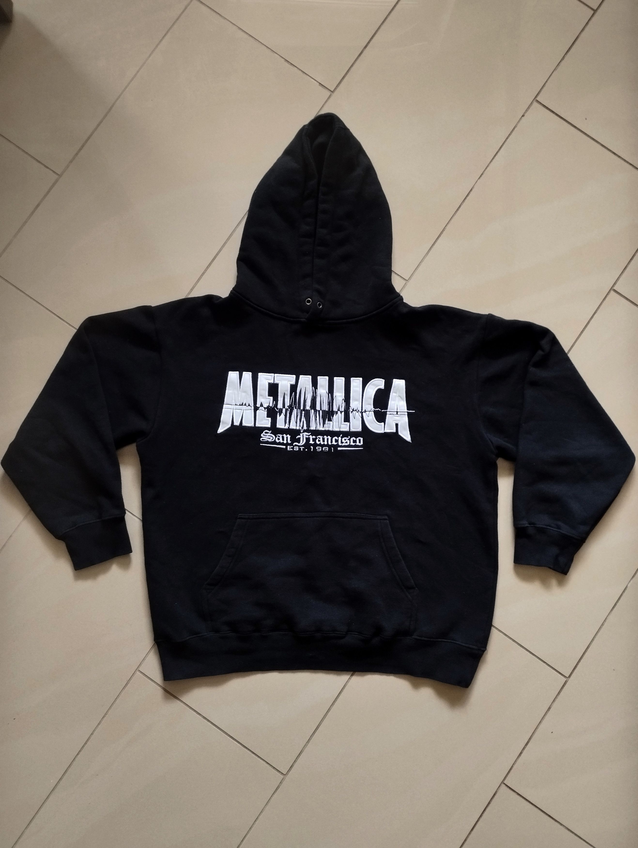 image of Metallica San Francisco Embroidered Vintage Hoodie Size M in Black, Men's