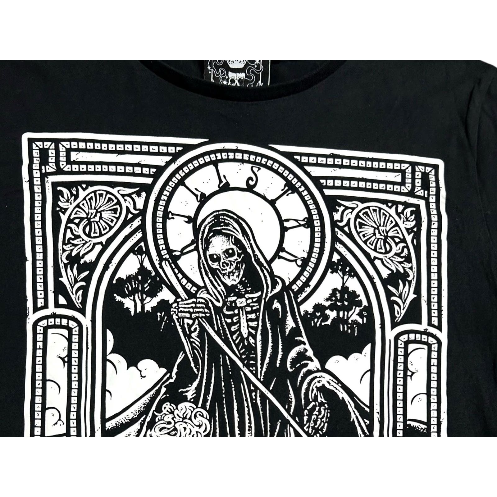 Killstar VINTAGE Killstar Grim Reaper Tarot Card Black Short Sleeve Shirt Unisex Adult Large Size US L / EU 52-54 / 3 - 5 Thumbnail