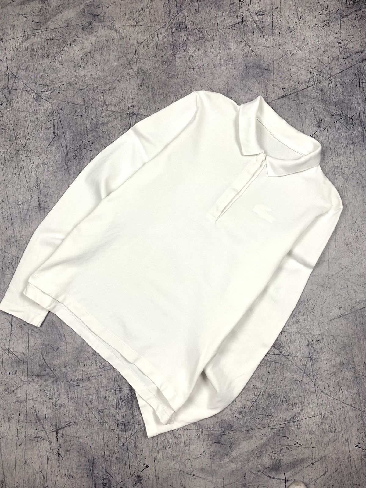 Lacoste Lacoste White Long Sleeve Big Logo Polo Shirt Size S Y2K Size S / US 4 / IT 40 - 1 Thumbnail