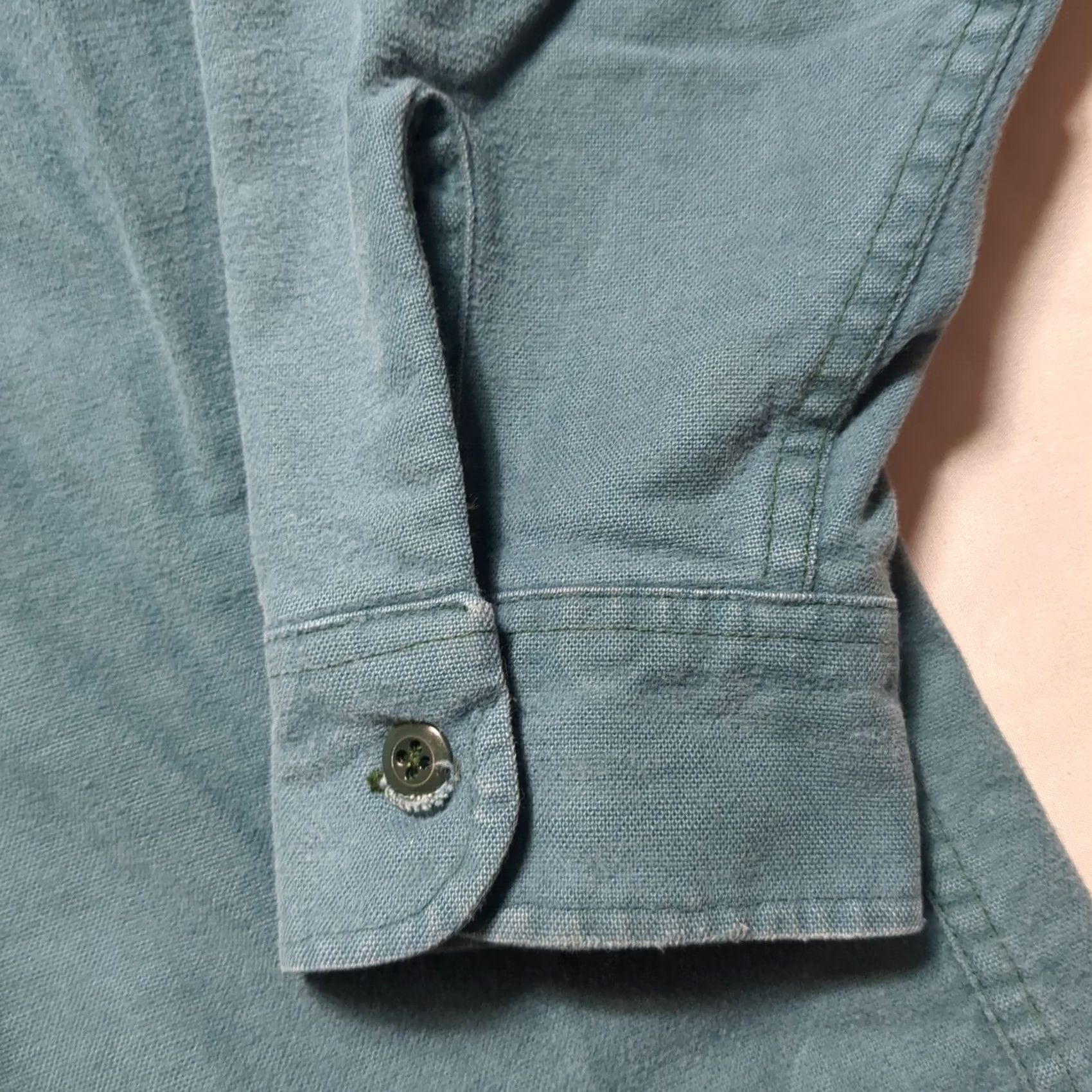 Vintage VINTAGE Woolrich Men 3XL Teal Blue Cotton Chamois Heavyweight Work Shirt USA Made Size US XXL / EU 58 / 5 - 4 Thumbnail