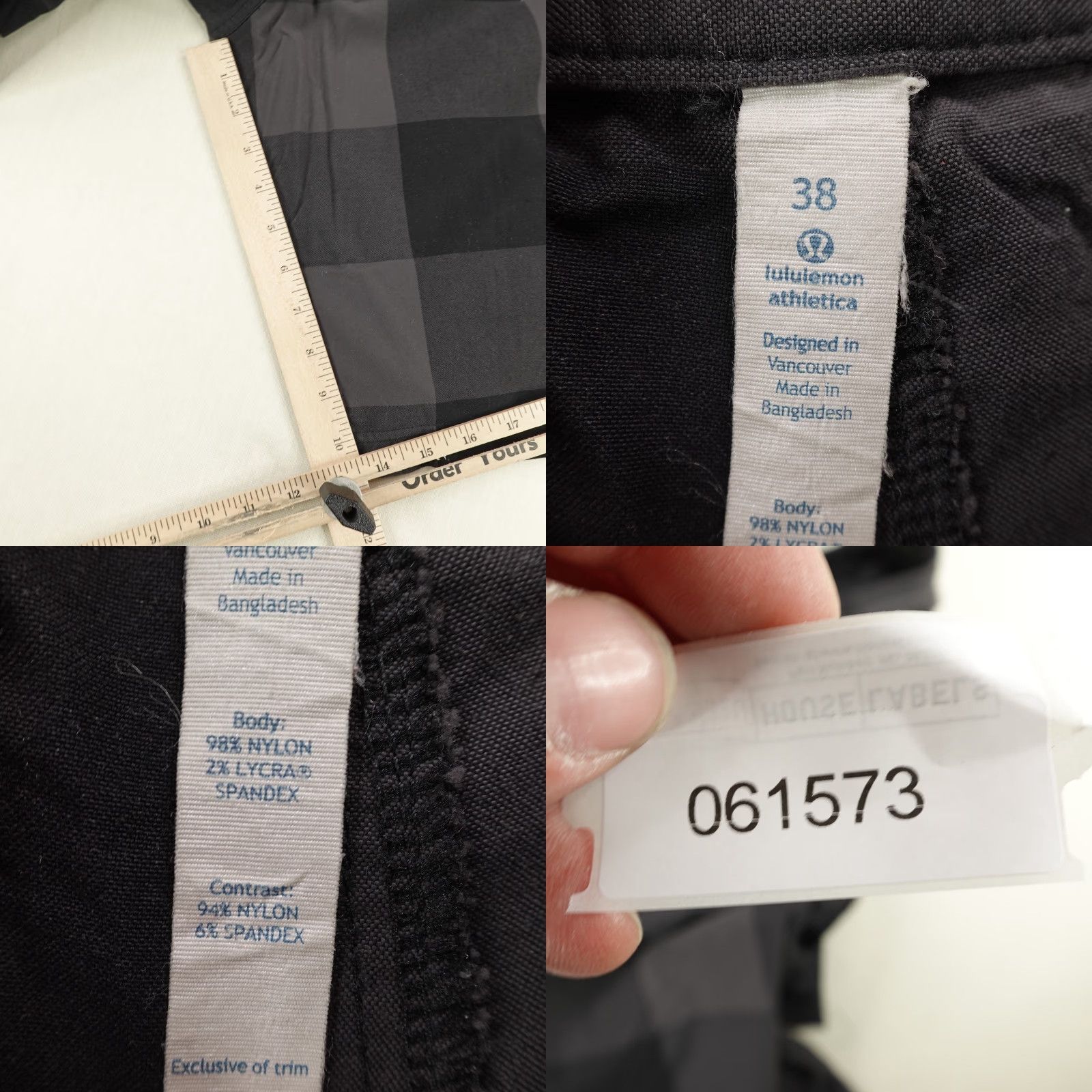 Lululemon Lululemon Shorts Men 38 Black Gray Plaid Nylon Blend Performance Chino Athletic Stretch Pockets Inseam 11in Flat Front Casual Travel Size US 38 / EU 54 - 8 Thumbnail
