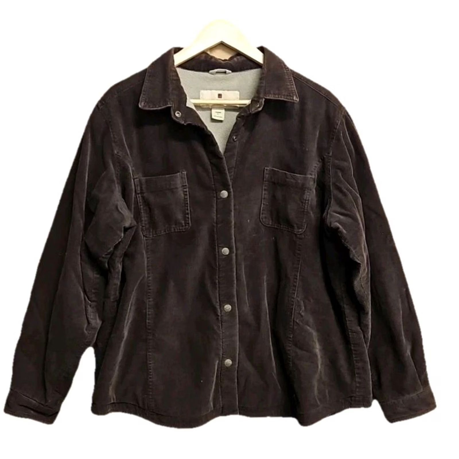 Vintage VINTAGE? No — Woolrich Women's XL Barn Jacket Brown Espresso Sherpa Lined Canvas Coat Coat? Size XL / US 12-14 / IT 48-50 - 2 Thumbnail