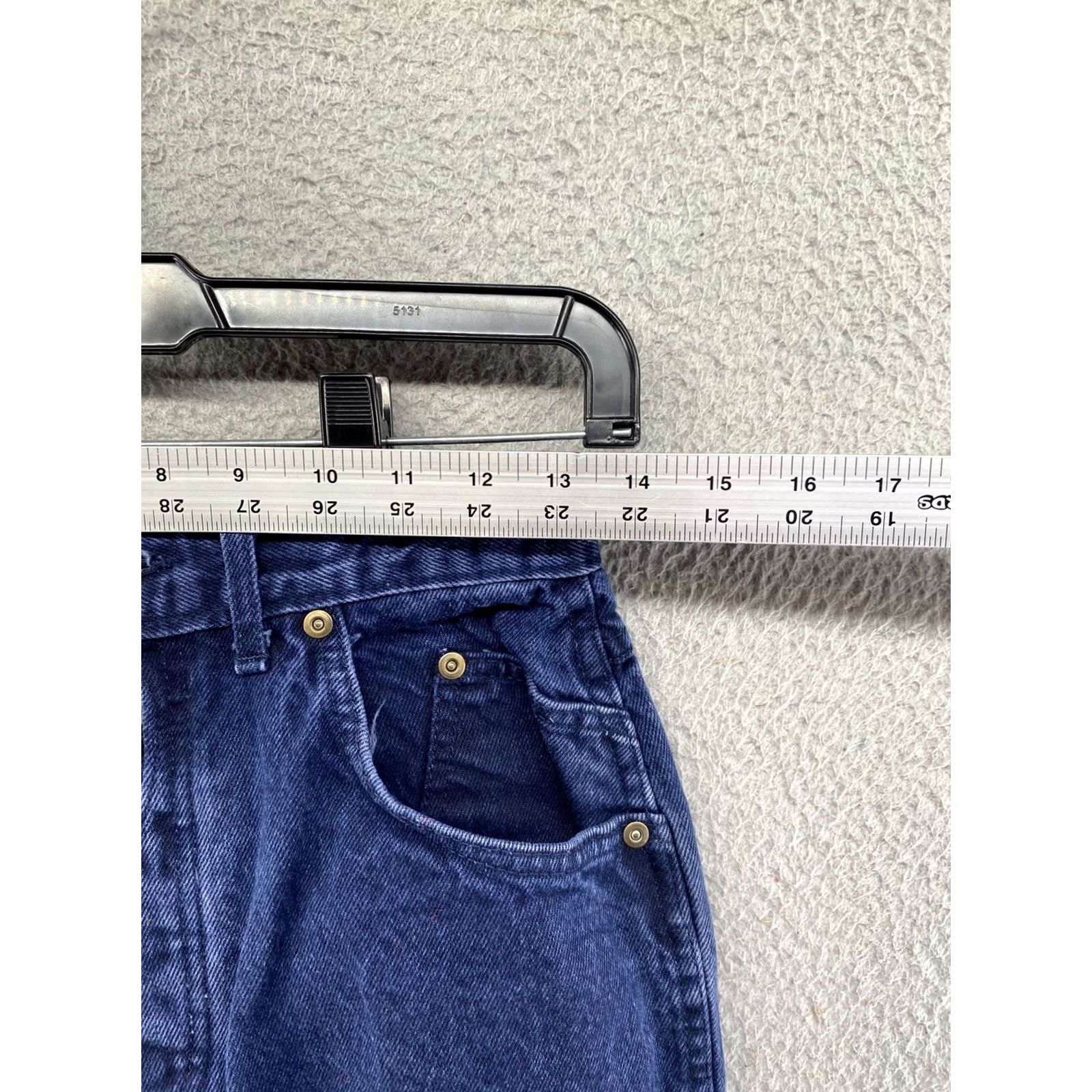 Vintage VINTAGE CHIC Jeans Women’s Button Fly Dark Wash High Rise 100% Cotton USA Made Size 9, 5-Pocket, Tapered Size 30" / US 8 / IT 44 - 5 Thumbnail