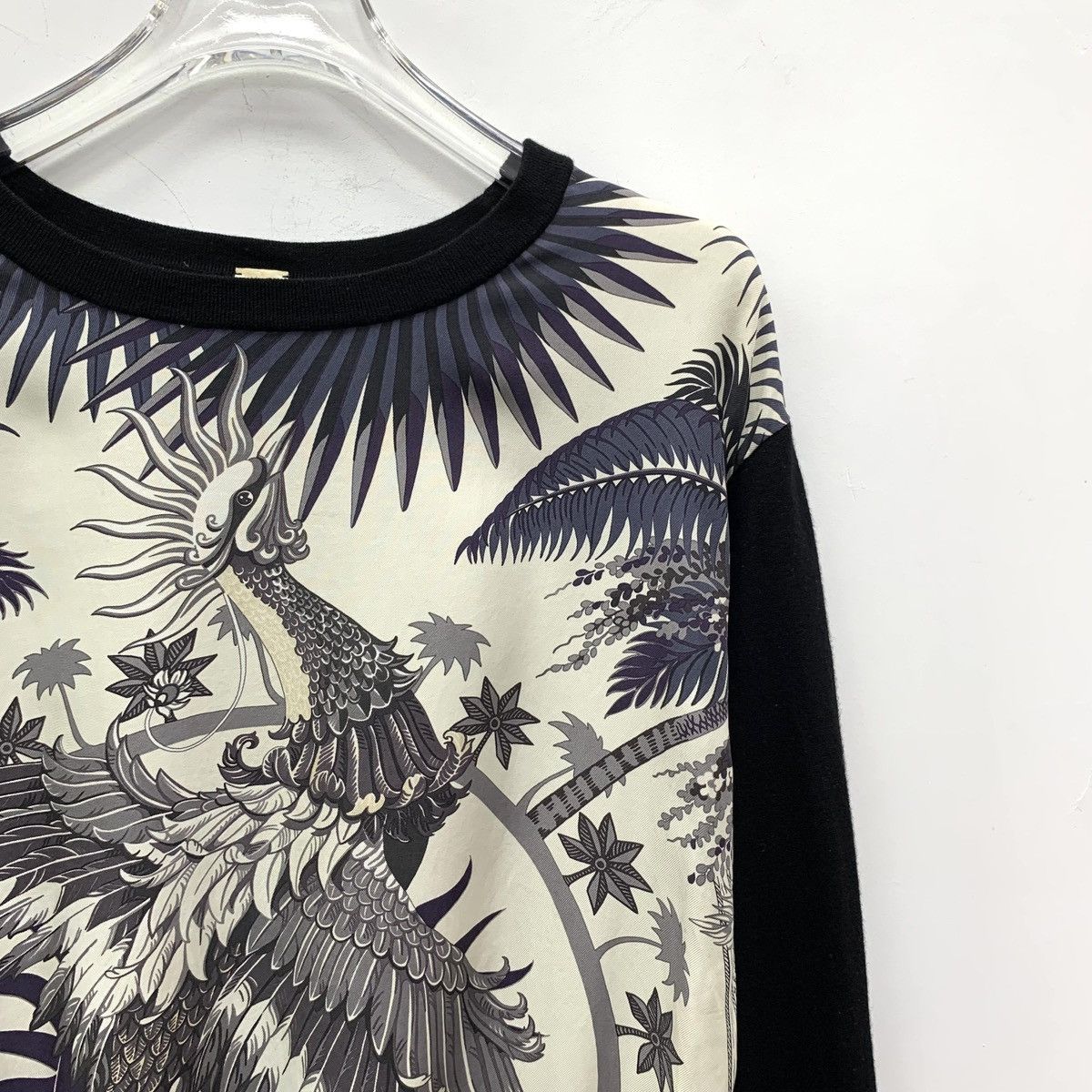 Hermes Hermes Black Silk Phoenix Long Sleeve Knit Sweater K26WX Size M / US 6-8 / IT 42-44 - 3 Thumbnail