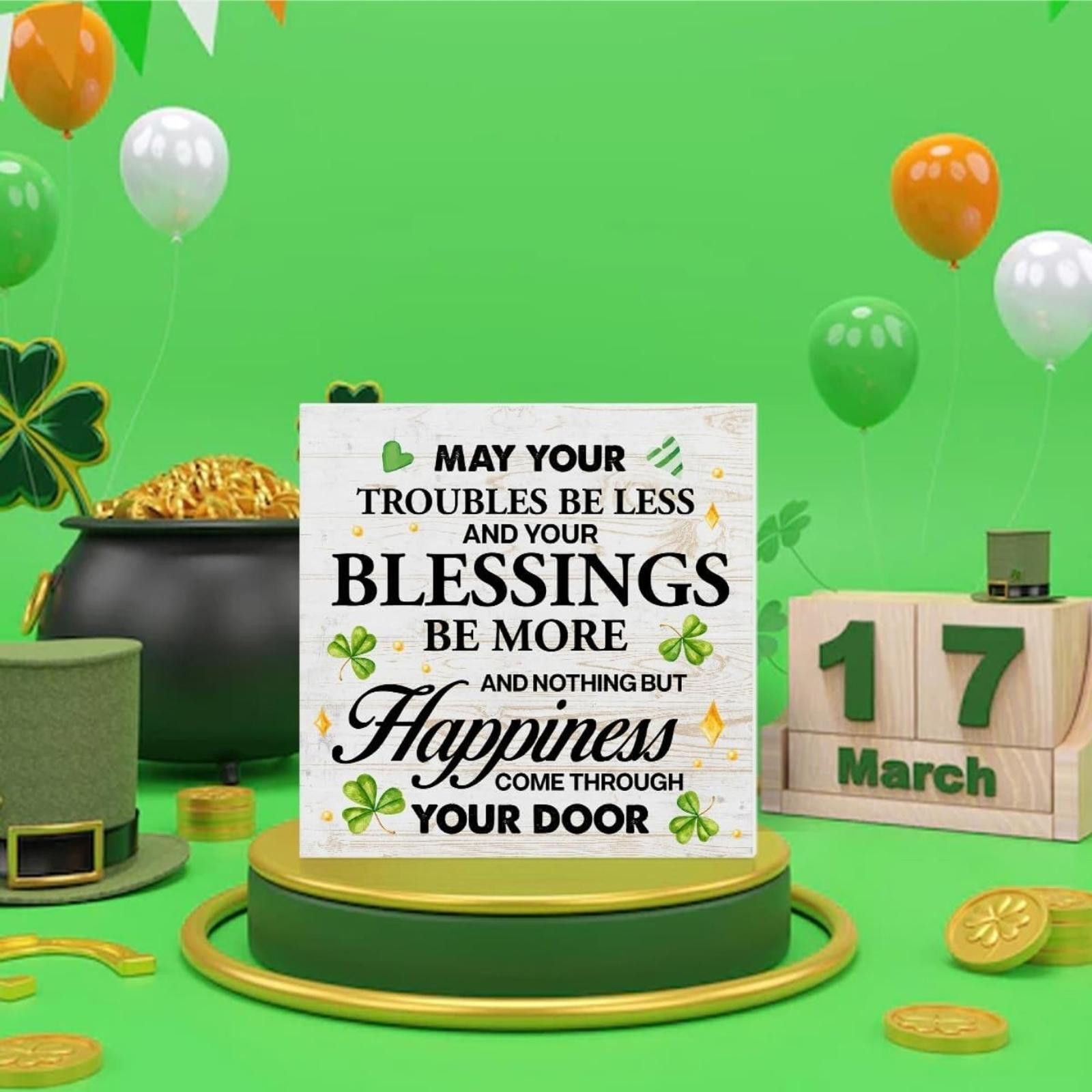 The Unbranded Brand St. Patrick's Day Wood Sign Size ONE SIZE - 5 Thumbnail