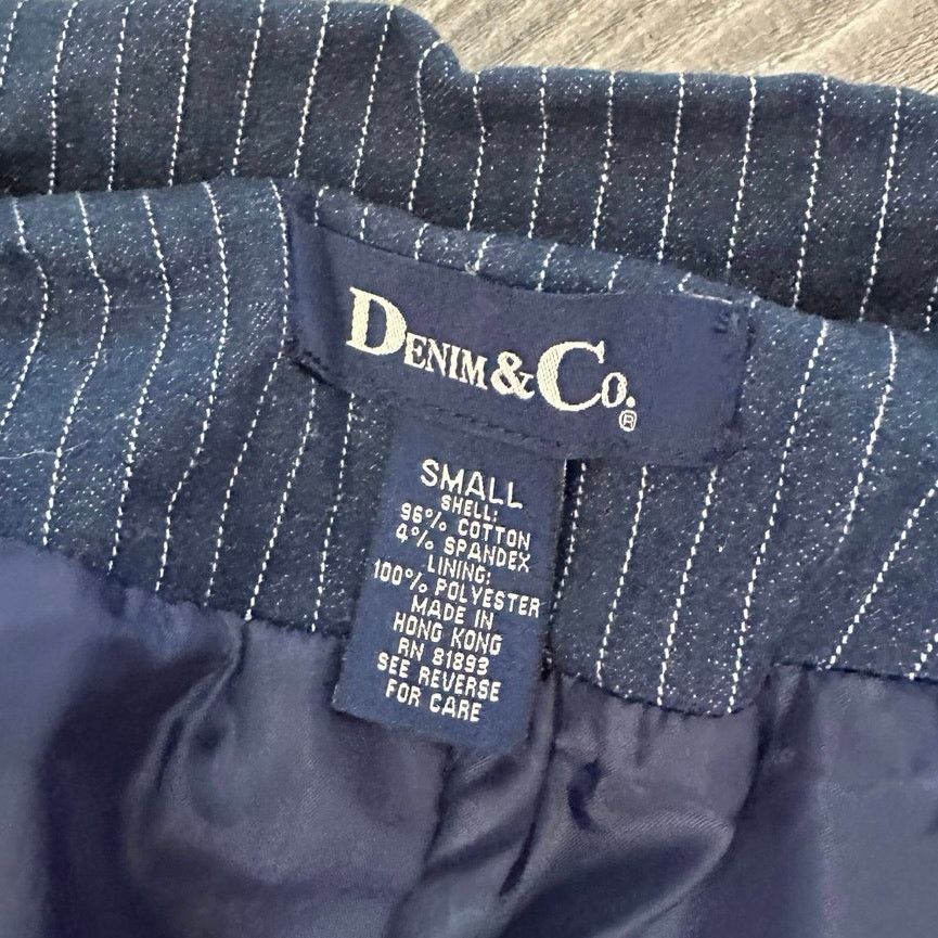 Other denim & co striped denim blue blazer Size S / US 4 / IT 40 - 3 Thumbnail