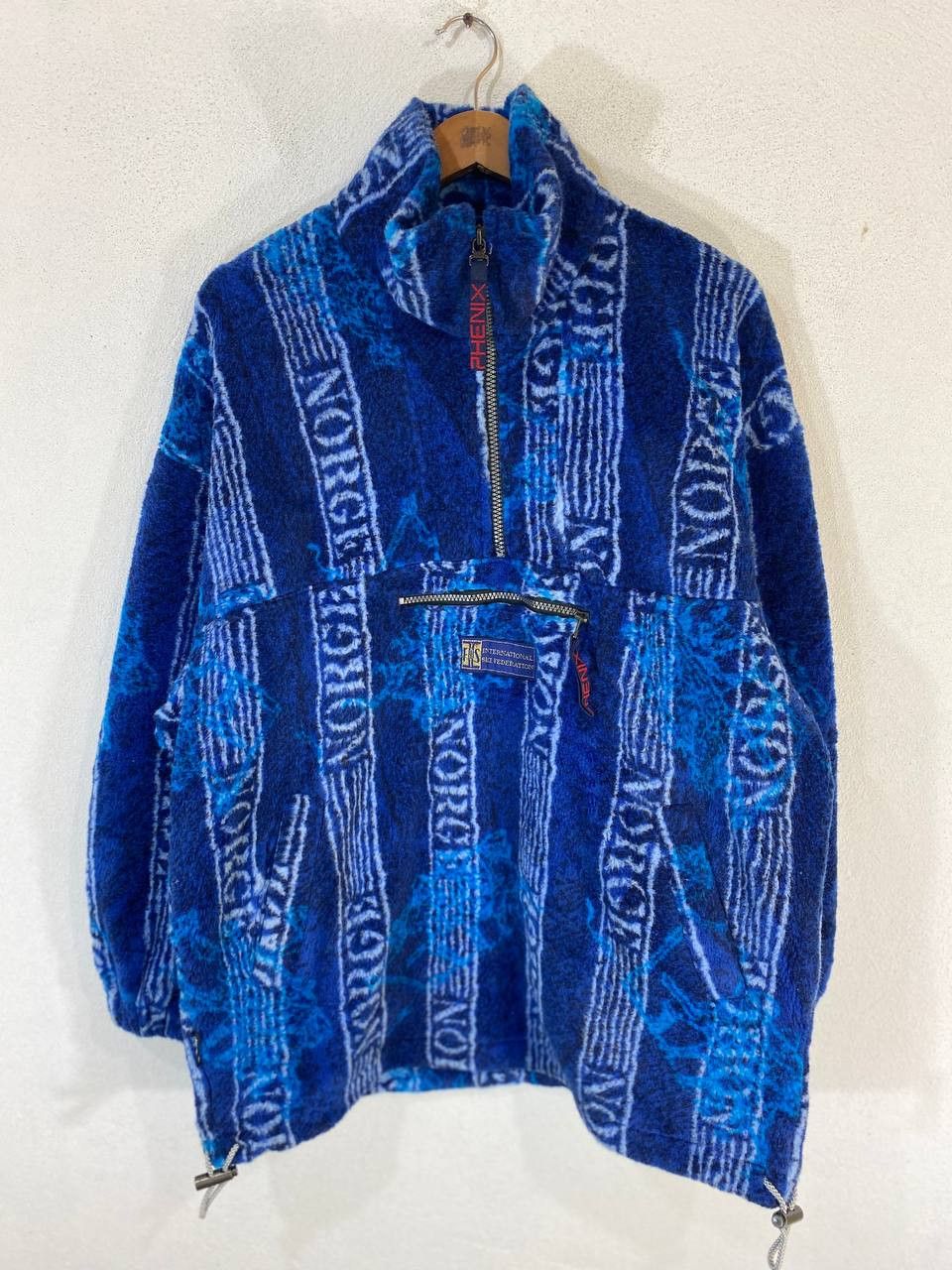 image of Avant Garde x Phenix Vintage Phenix Half Zipper Fleece Jacket Nice Design in Blue (Size Medium)