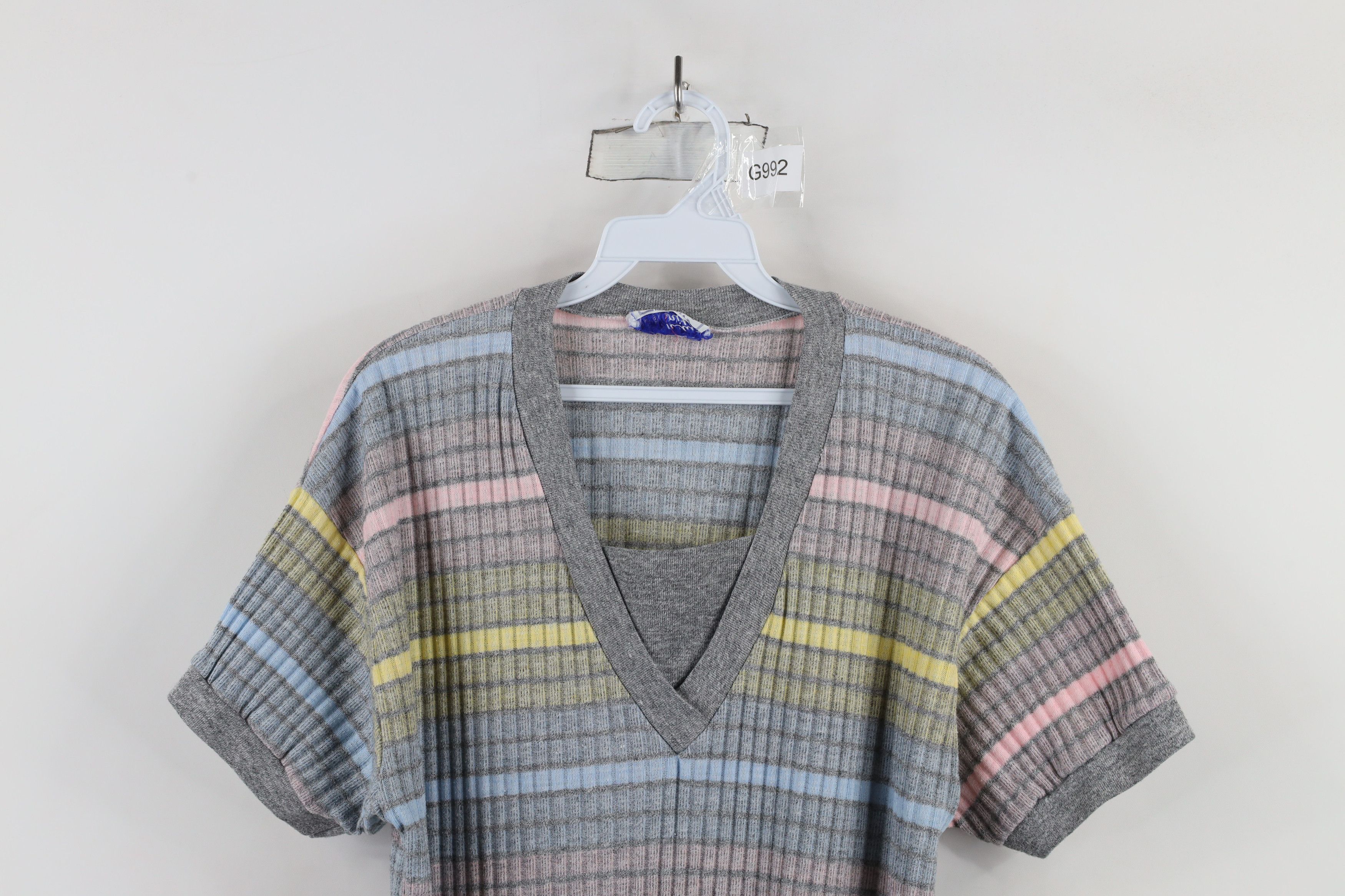 Vintage Vintage 90s Streetwear Ribbed Short Sleeve Sweater USA Size M / US 6-8 / IT 42-44 - 2 Thumbnail