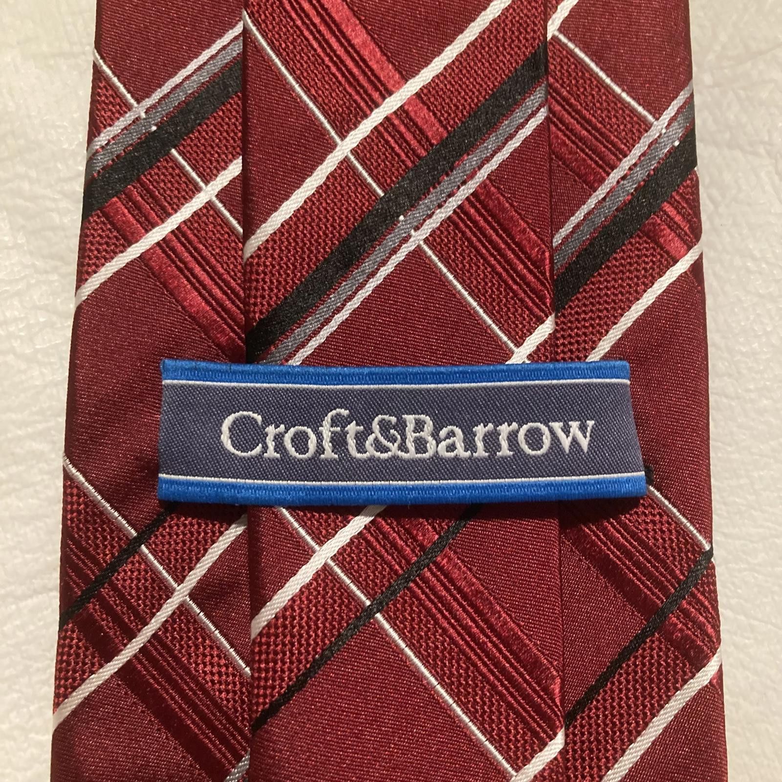 Croft & Barrow NWOT Croft & Barrow Red Plaid Tie 58/3.5 Size ONE SIZE - 3 Thumbnail