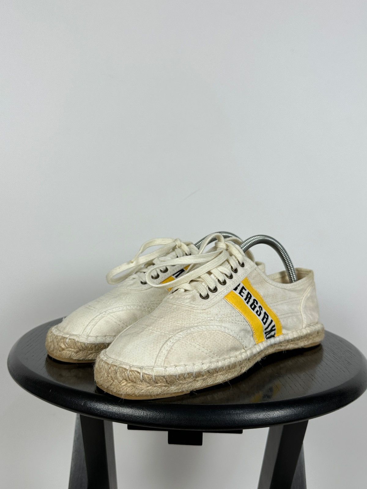 Dirk Bikkembergs Bikkembergs Lace Up Espadrilles Canvas Jute Sole Logo Stripe Size US 6 / EU 39 - 15 Thumbnail