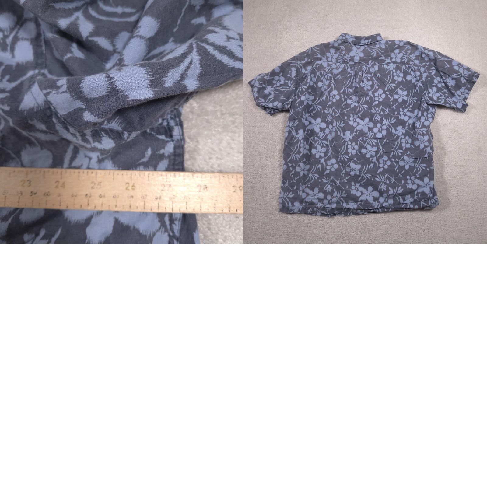 Old Navy Old Navy Shirt Mens 2XL Blue Floral Linen Button Front Short Sleeve Casual Size US XXL / EU 58 / 5 - 8 Thumbnail