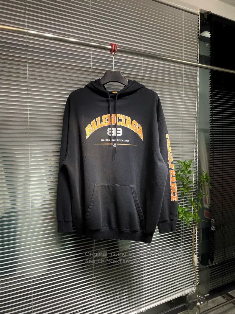Balenciaga Balenciaga Black Hoodie Sweatshirt with Scissor Destructio Size US M / EU 48-50 / 2 - 1 Thumbnail