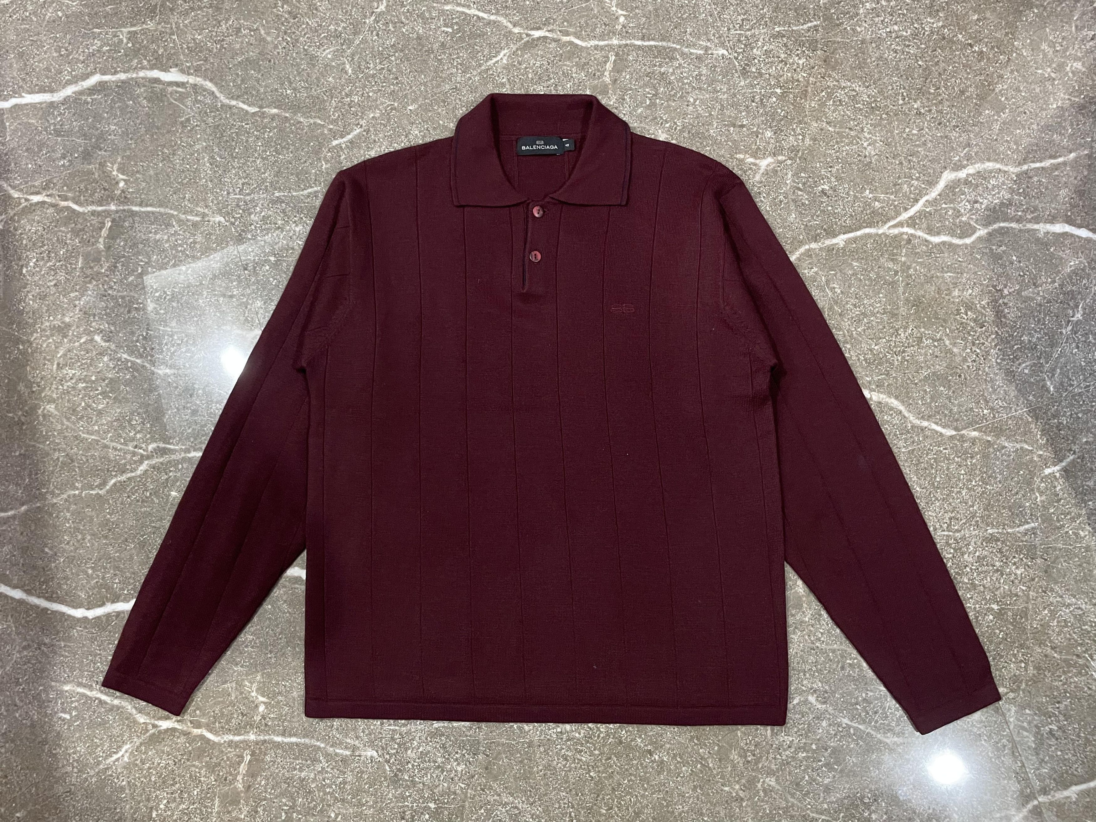 Balenciaga Vintage Balenciaga -BB Logo- Knitted Polo Shirt Longsleeve Size US XL / EU 56 / 4 - 1 Thumbnail