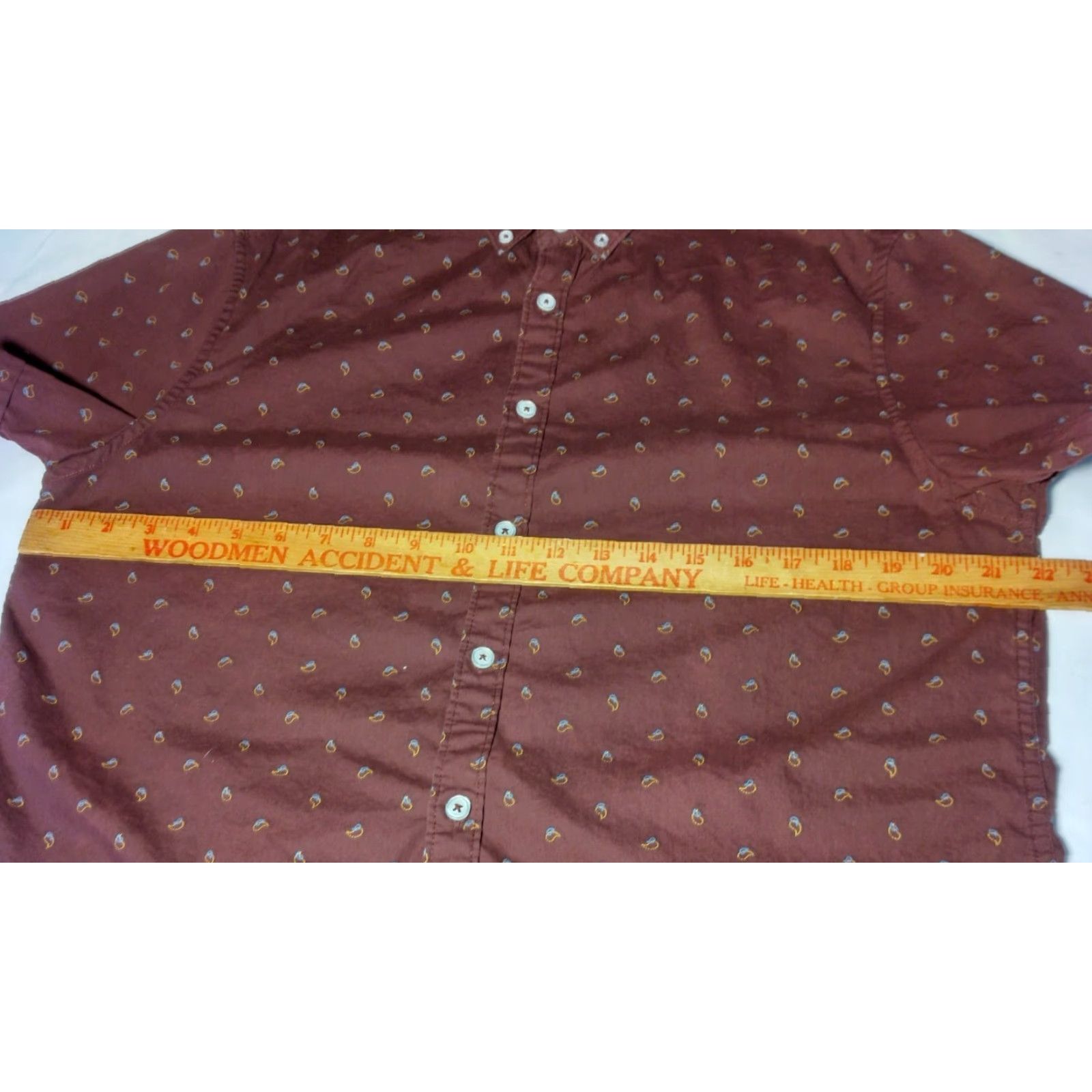 Vintage Denim & Flower Ricky Sing Shirt Large Slim Fit Maroon Paisley Button Down Top Size US L / EU 52-54 / 3 - 7 Thumbnail