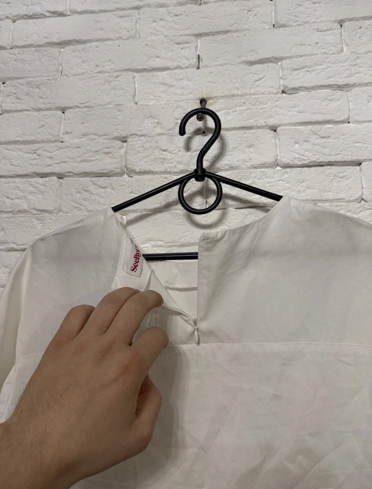 See by Chloe See By Chloe Ruffle Sleeve Blouse Asymmetrical Hem Sz M Size M / US 6-8 / IT 42-44 - 7 Thumbnail