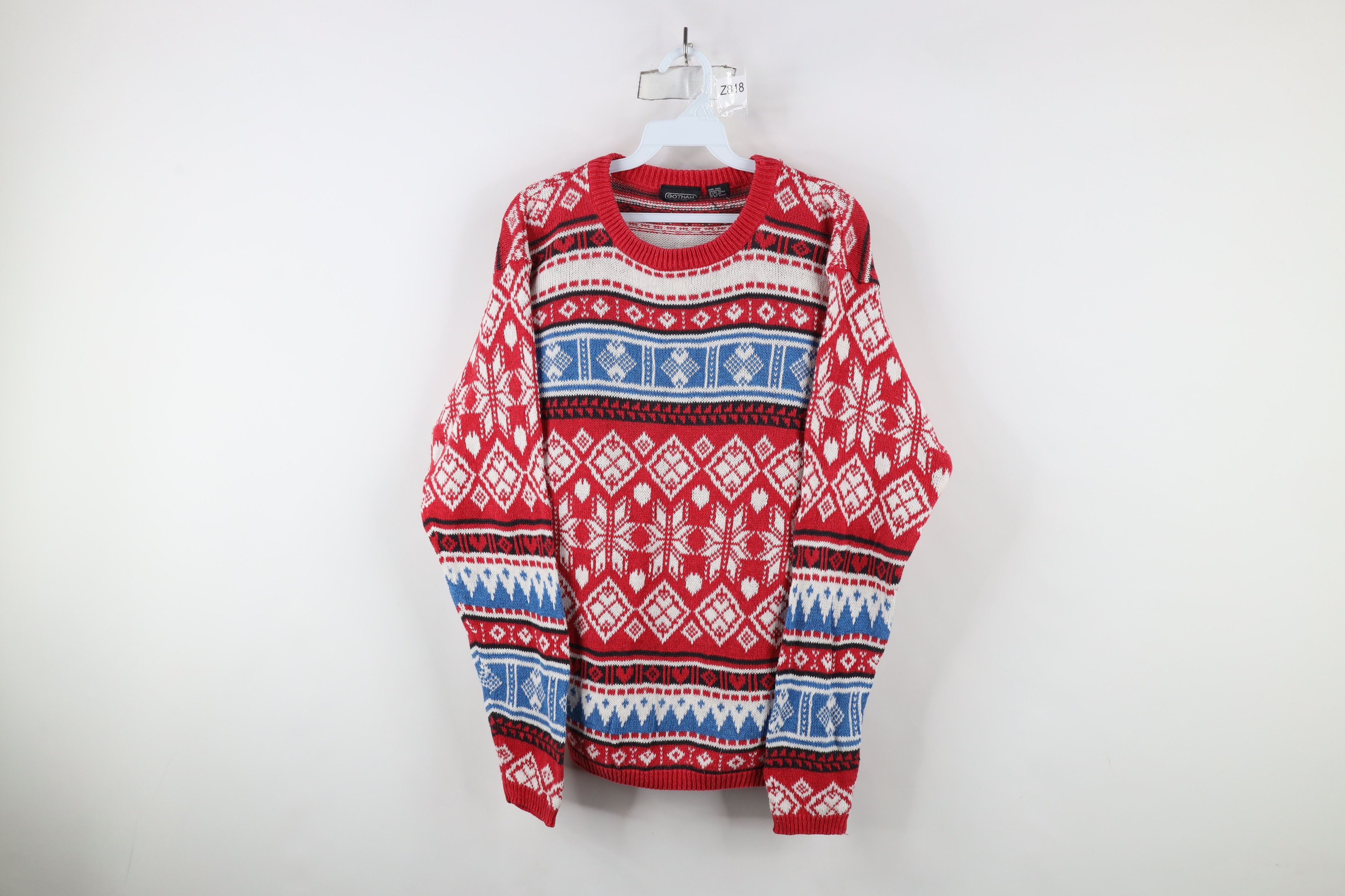 Vintage Vintage 90s Streetwear Heart Snowflake Knit Sweater Size S / US 4 / IT 40 - 1 Thumbnail