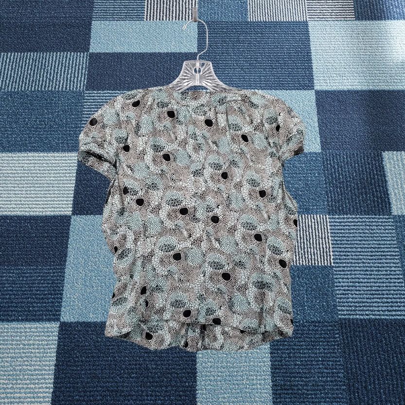 Vintage Max Studio Blouse Shirt Women M Blue Silk Floral Button V-Neck Cap Sleeve Casual Bohemian Classics 90s Theme? Size M / US 6-8 / IT 42-44 - 1 Thumbnail