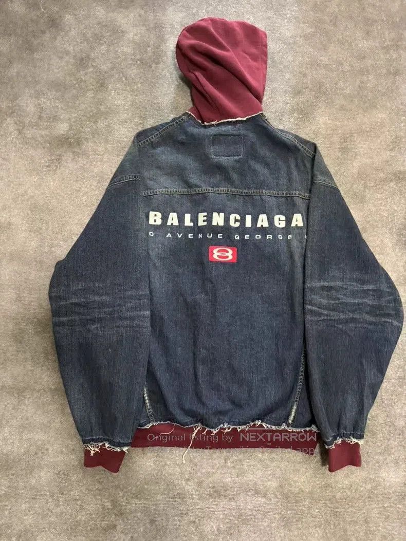 Balenciaga Balenciaga Denim Hooded Jacket. Size US M / EU 48-50 / 2 - 2 Thumbnail