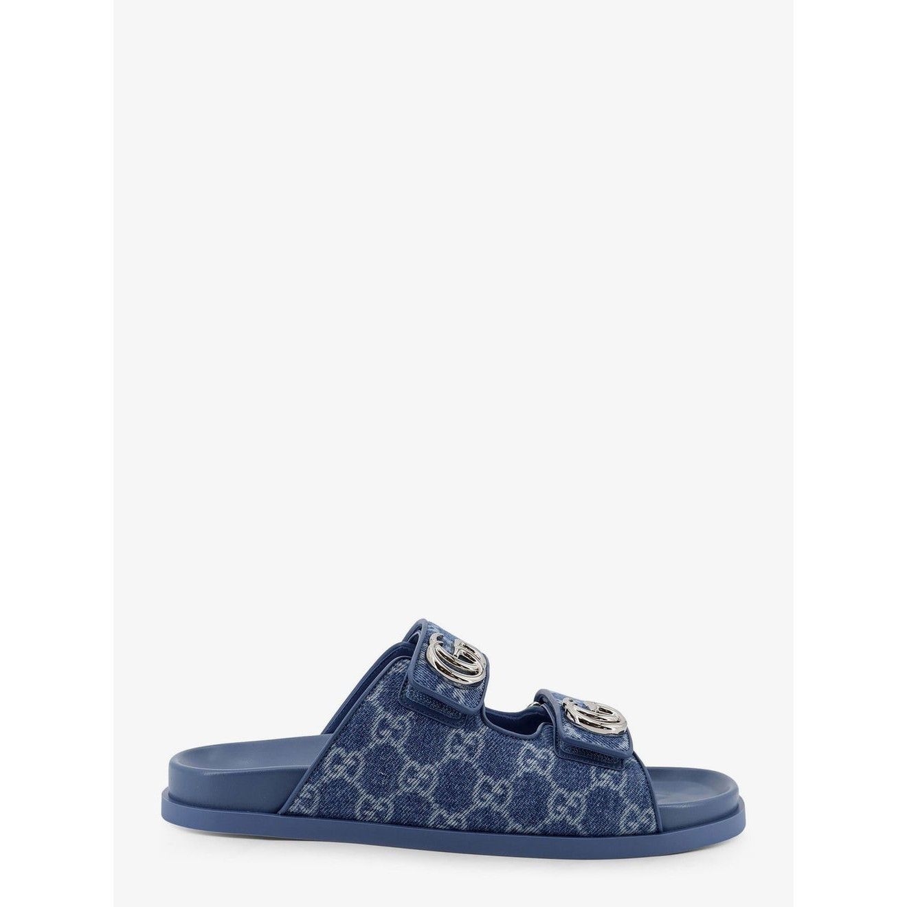 GUCCI Double G Blue Denim Slides New & Authentic (Women's si