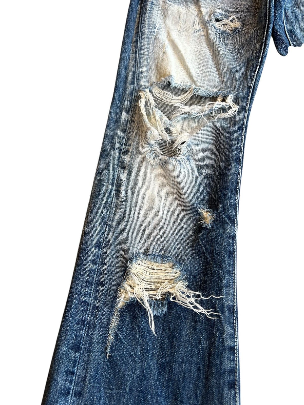 Japanese Brand Vintage La Gate Distressed Flare Low Rise Jean Size US 30 / EU 46 - 3 Thumbnail