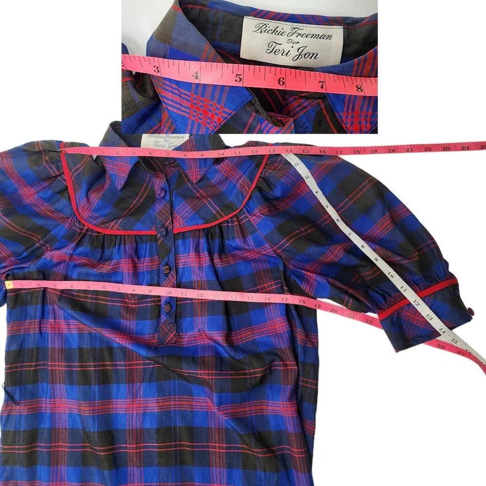Designer Ricki Freeman for Teri Jon. Vintage Plaid Dress. Size: M Size M / US 6-8 / IT 42-44 - 8 Thumbnail