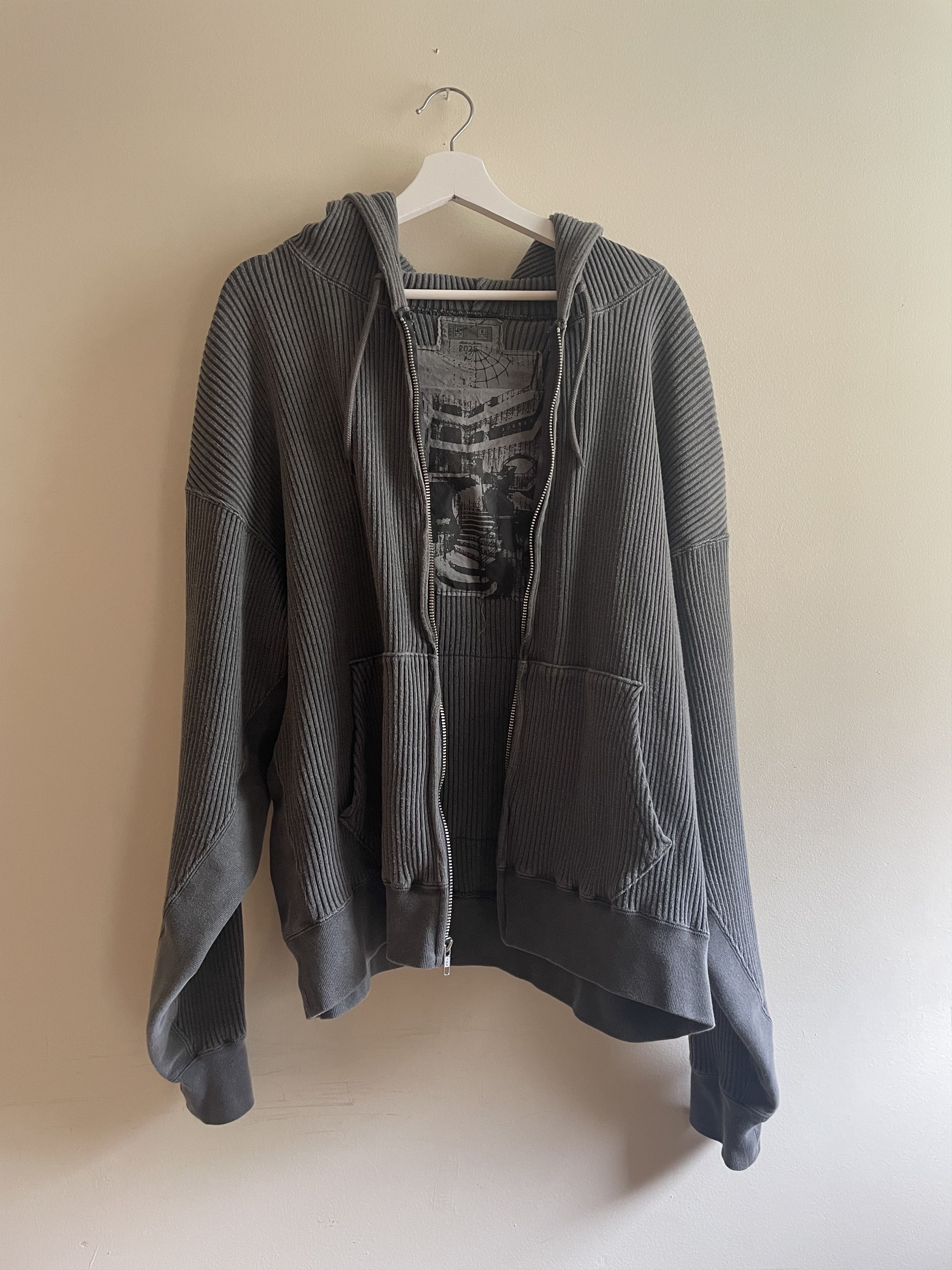 Cav Empt Overdye Wide Rib Cut Zip Hoody Large Charcoal Size US L / EU 52-54 / 3 - 7 Thumbnail