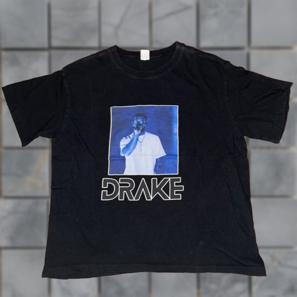 Vintage Drake Photograph T-Shirt Black Medium Mens Regular M & M Size 21x24 Size US M / EU 48-50 / 2 - 1 Thumbnail